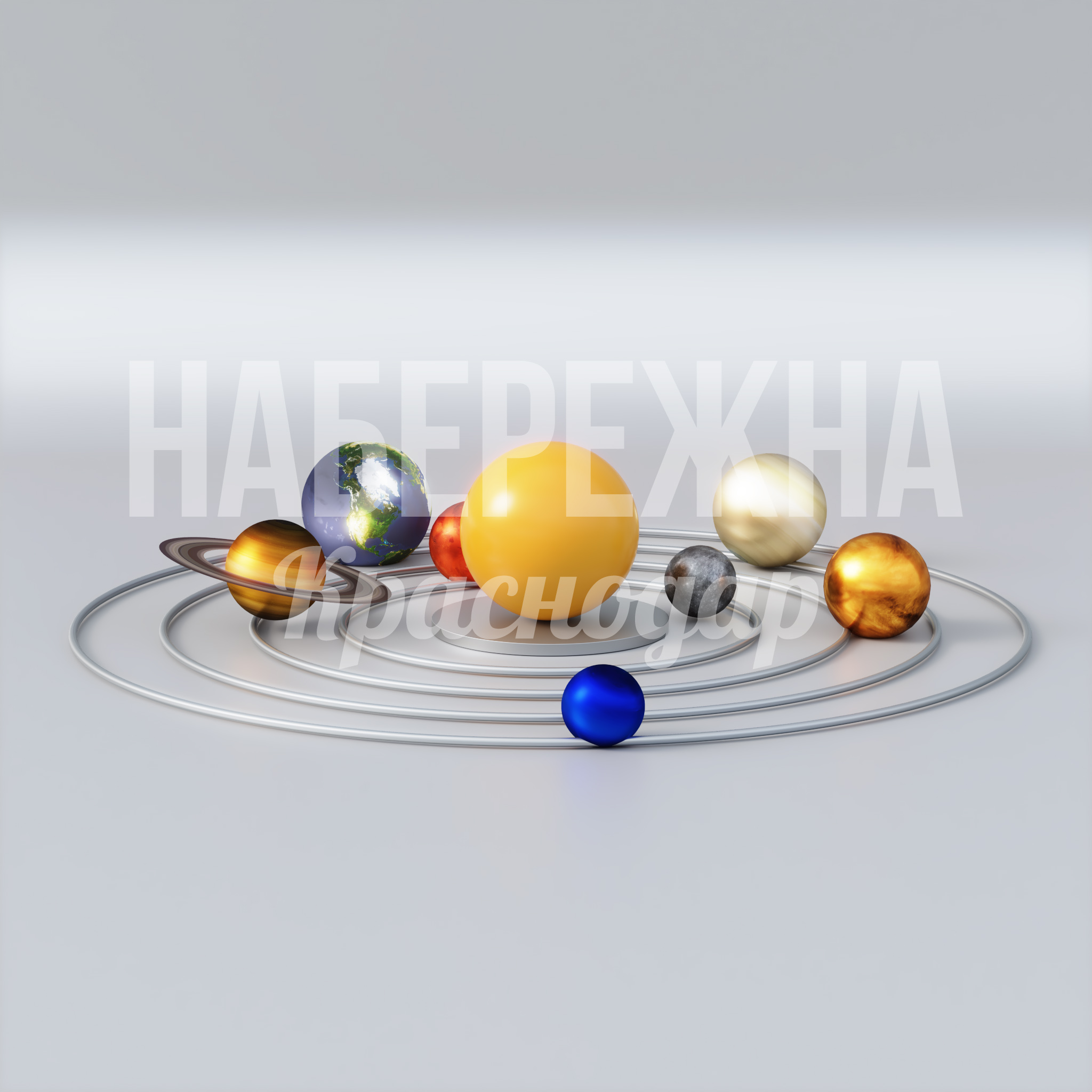 Солнечная система "Solar" в миниатюре — купить, ART-22.007 | Набережна Солнечная система "Solar" в миниатюре - купить, 8000x8000x1800 мм, Металл, Стеклопластик