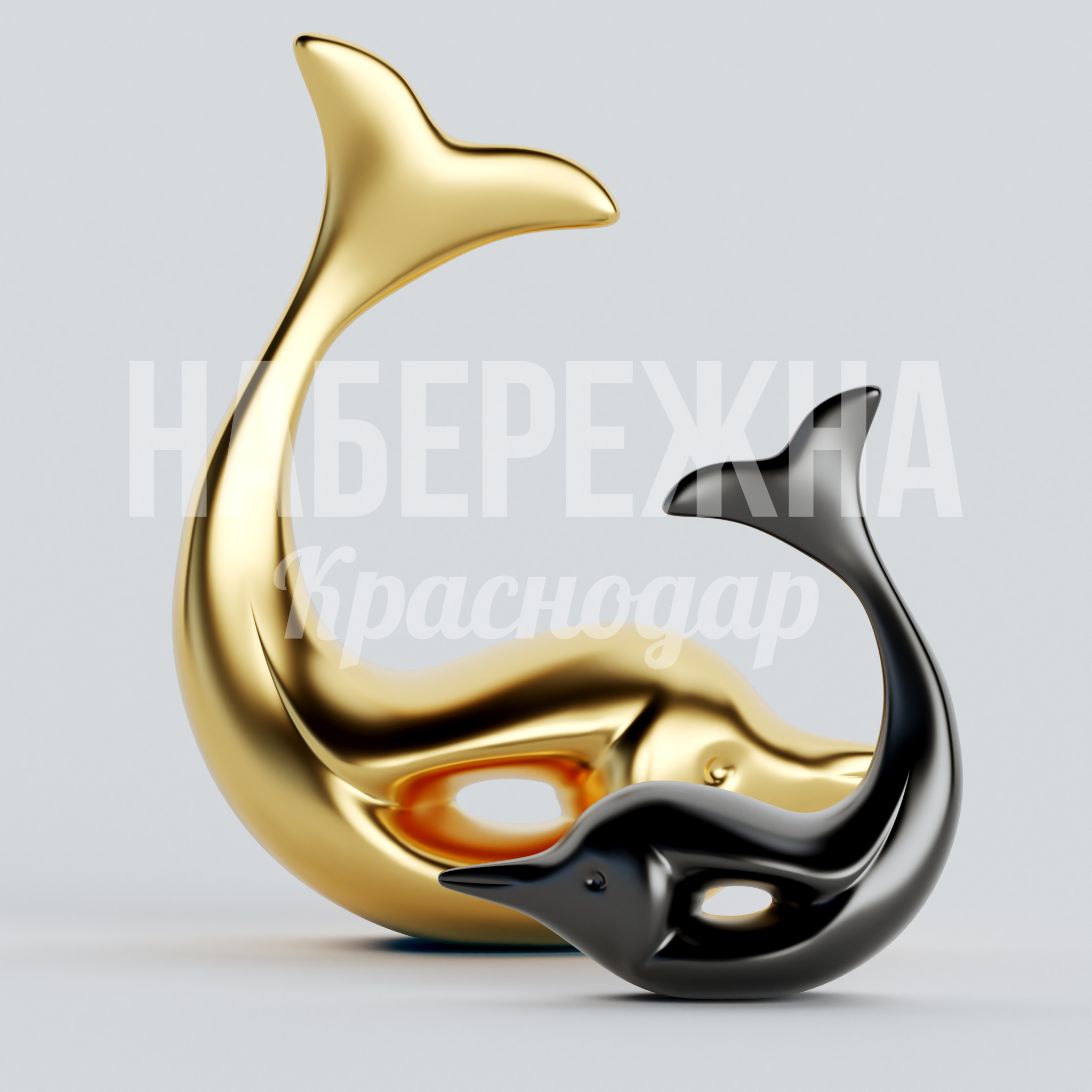 Дельфины Subbui 980x870x1000 мм. ART-23.021 Скульптура в виде дельфинов для оформления фонтанов, бассейнов и набережных. Привлекает внимание посетителей.
