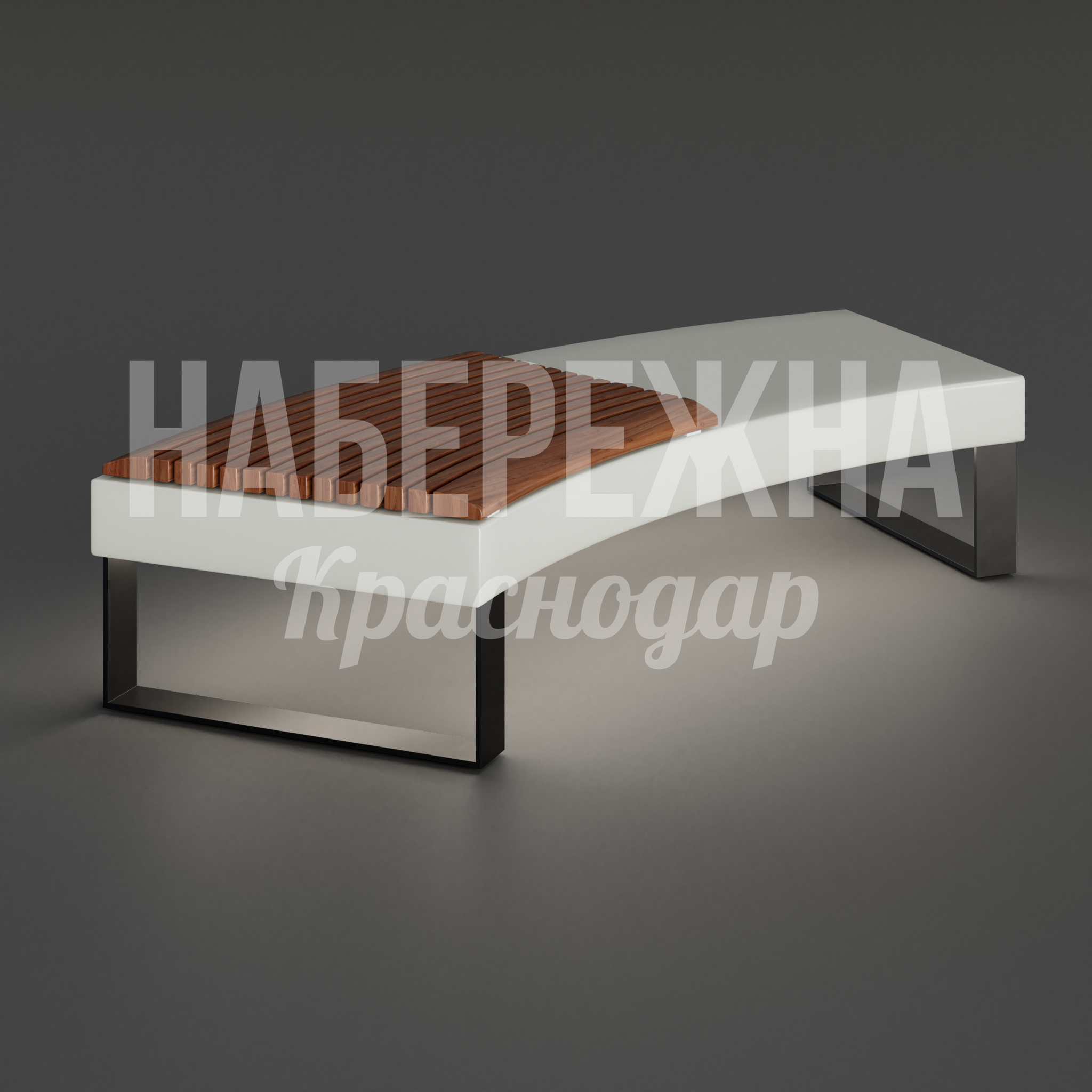 Лавочка Sut — купить, ASK-20.161-6 | Набережна Лавочка Sut - купить, 900x2100x450 мм, Дерево, Стеклопластик