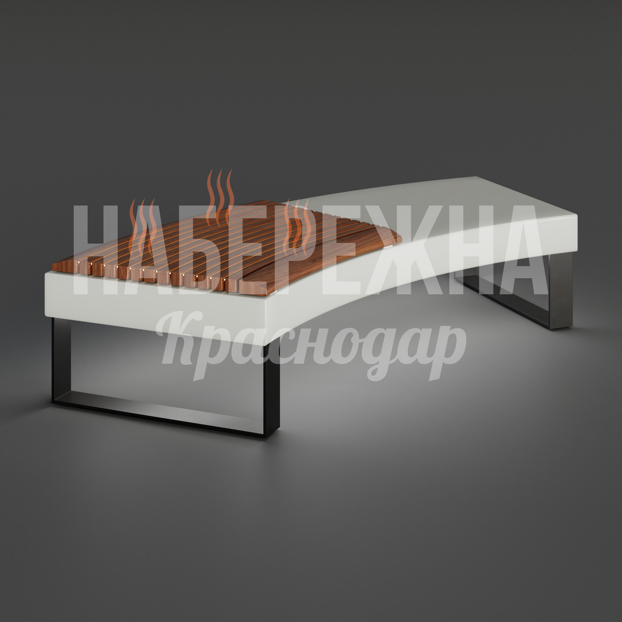 Лавочка Uckensån 900x2100x450 мм. ASK-20.161-7 Скамейка с массивными деревянными ламелями на каркасе из композита. Выдерживает интенсивную эксплуатацию в парках.