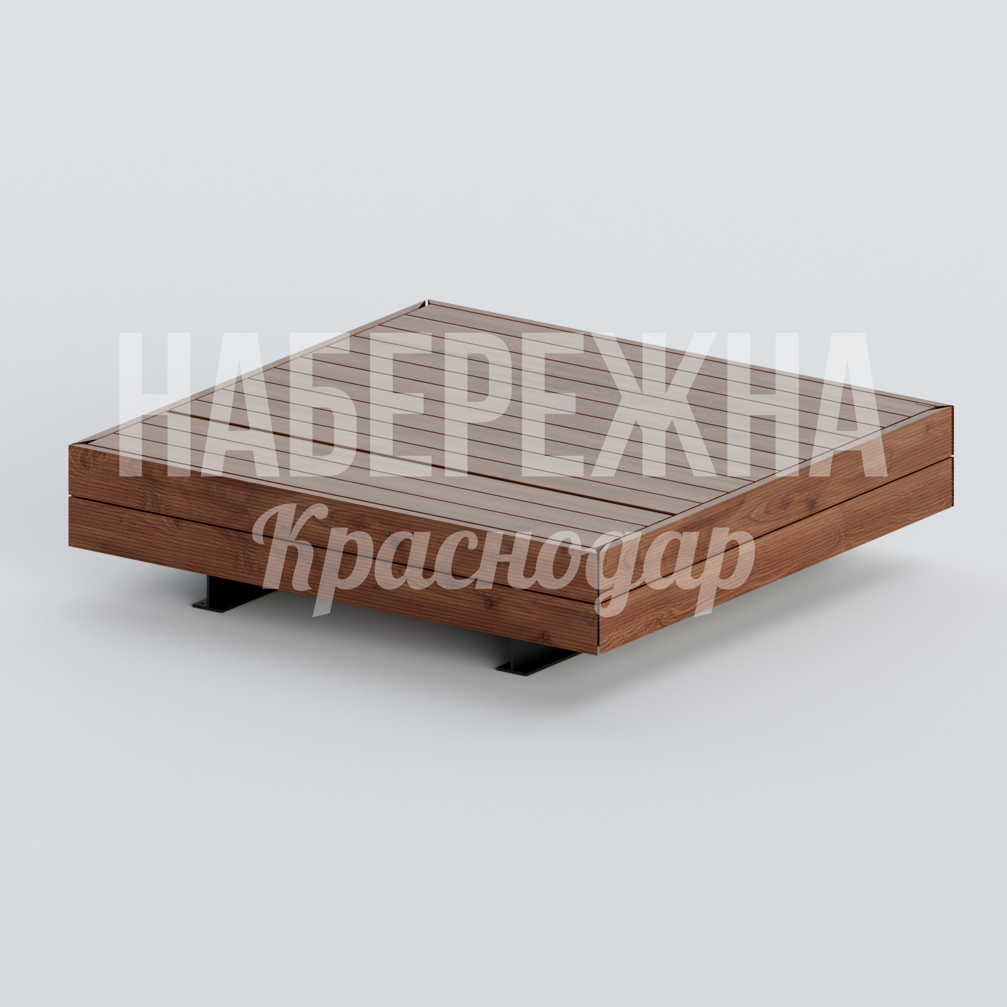 Лавочка Ulu 1715x1780x420 мм. ASK-20.171 Лавочка с квадратным посадочным местом и металлическими опорами. Подходит для зон отдыха и общественных пространств.