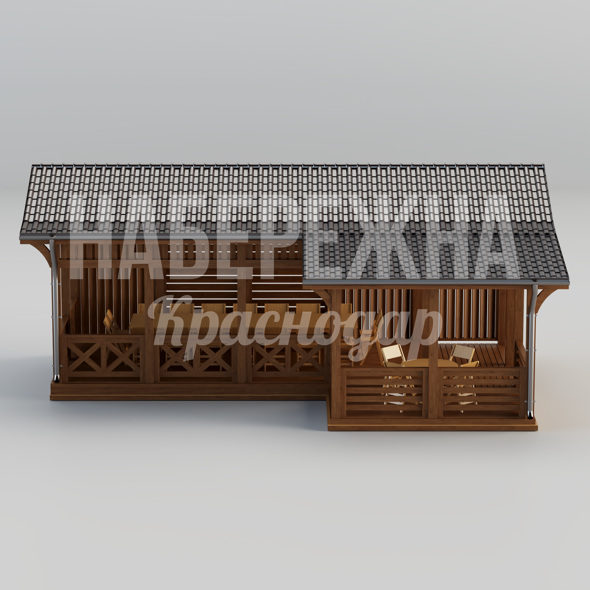 Современная беседка Fephe — купить, DRV-22.002 | Набережна Современная беседка Fephe - купить, 9400x6800x4000 мм, Металл, Дерево