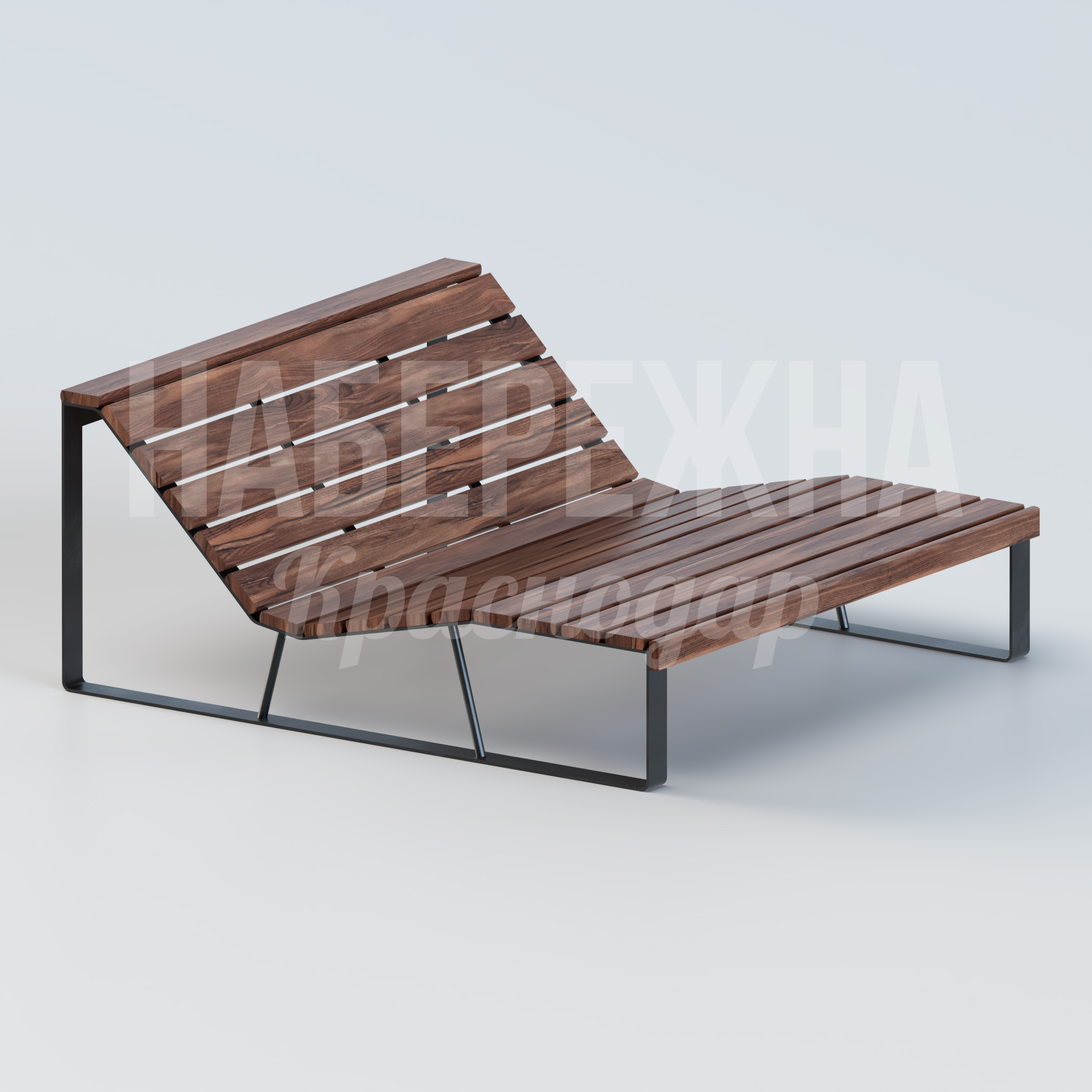 Шезлонг Niev 1860x1700x800 мм. MAF-22.005 Шезлонг с регулируемой спинкой и каркасом из стали. Термообработанная древесина выдерживает осадки и УФ-лучи.