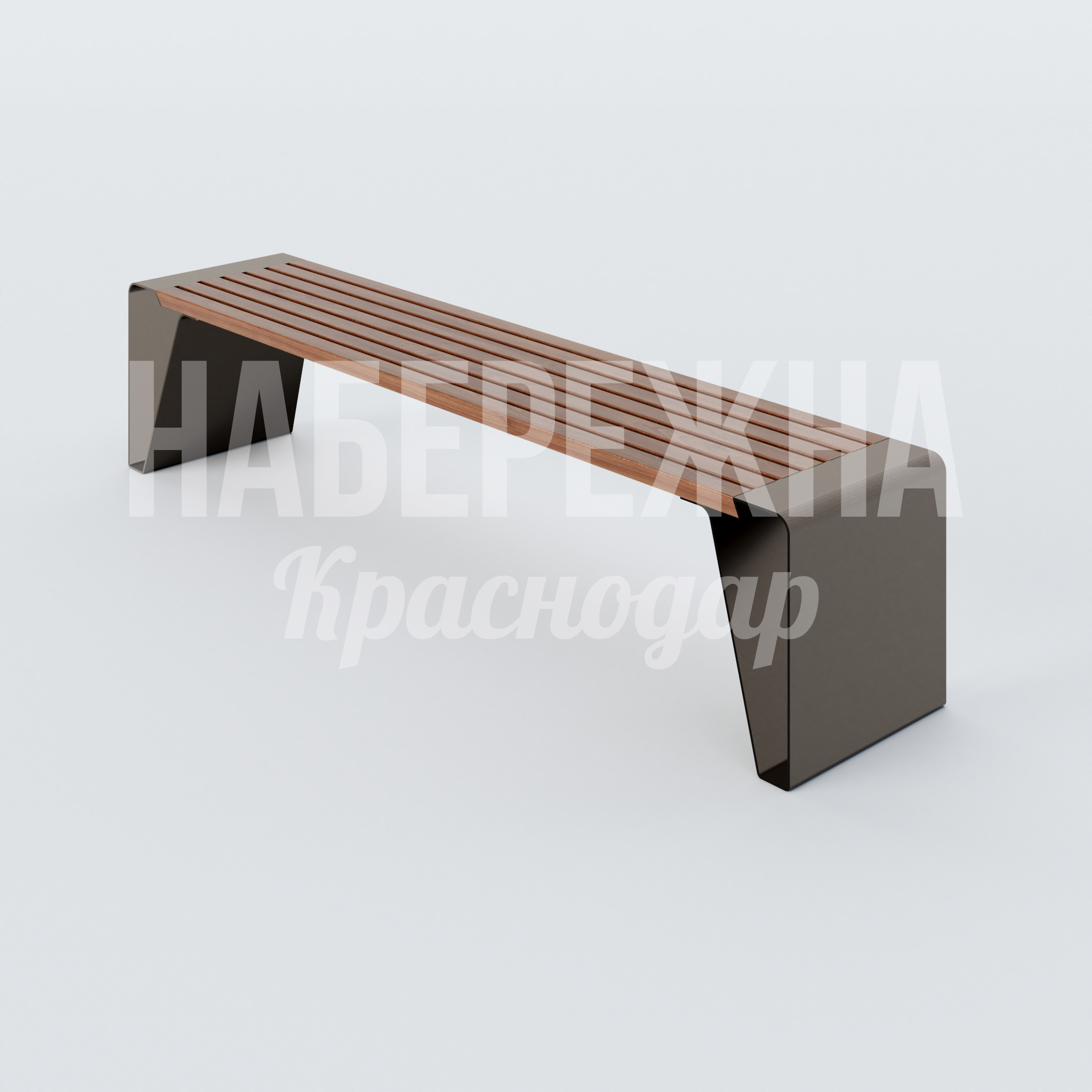 Лавочка Fevne 420x2000x440 мм. MAF-22.013 Скамейка с комбинированным каркасом из металла и дерева. Выдерживает высокие нагрузки, подходит для парков и площадей.