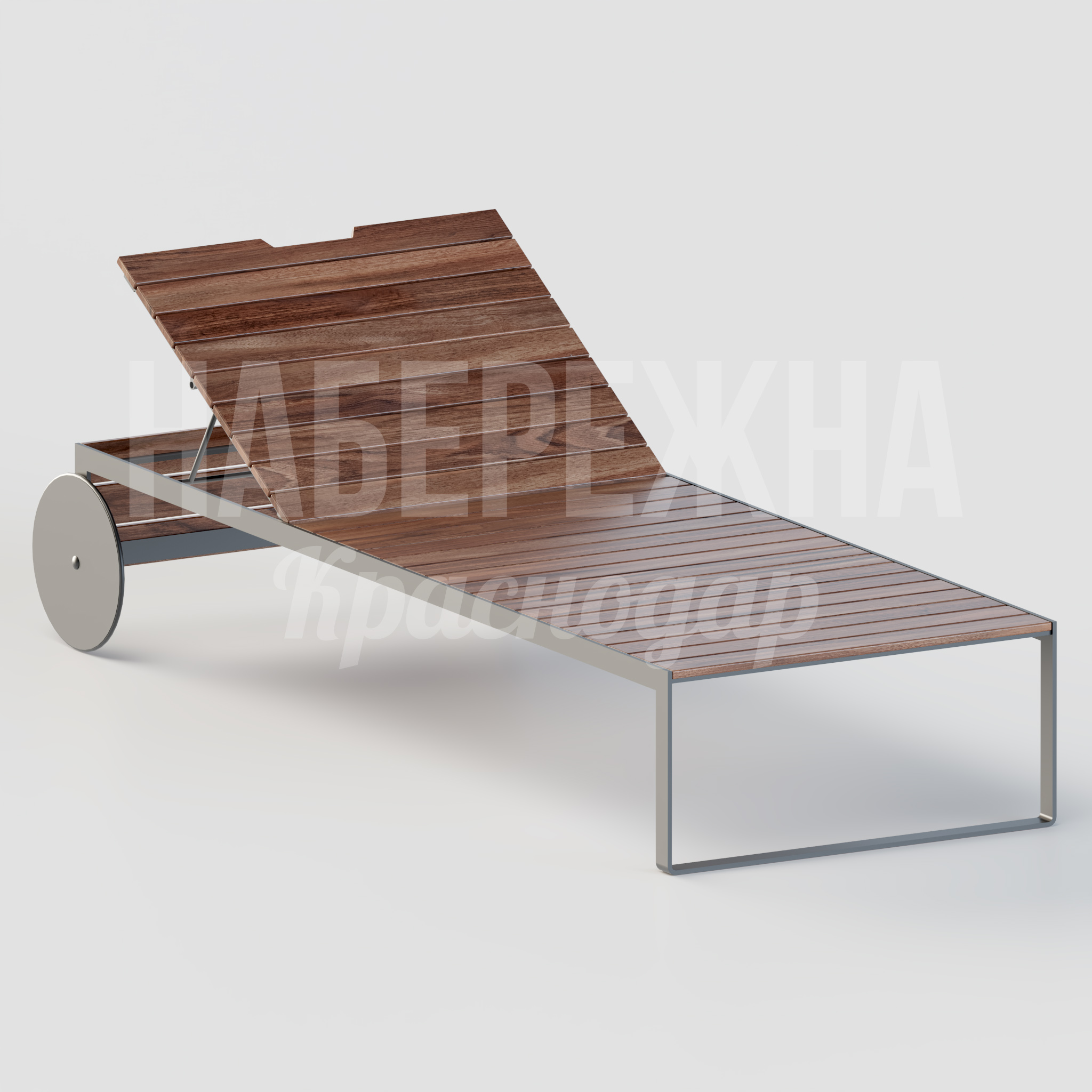 Шезлонг Tåa 700x1520x1400 мм. MAF-22.036 Шезлонг с регулируемой спинкой на металлокаркасе. Подходит для парков, зон отдыха и набережных.
