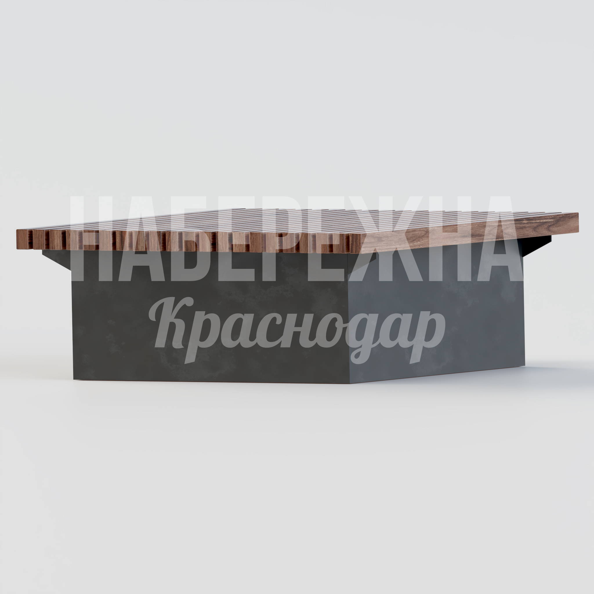 Лавочка Båmecfi - купить, 1200x1200x450 мм, Бетон, Дерево