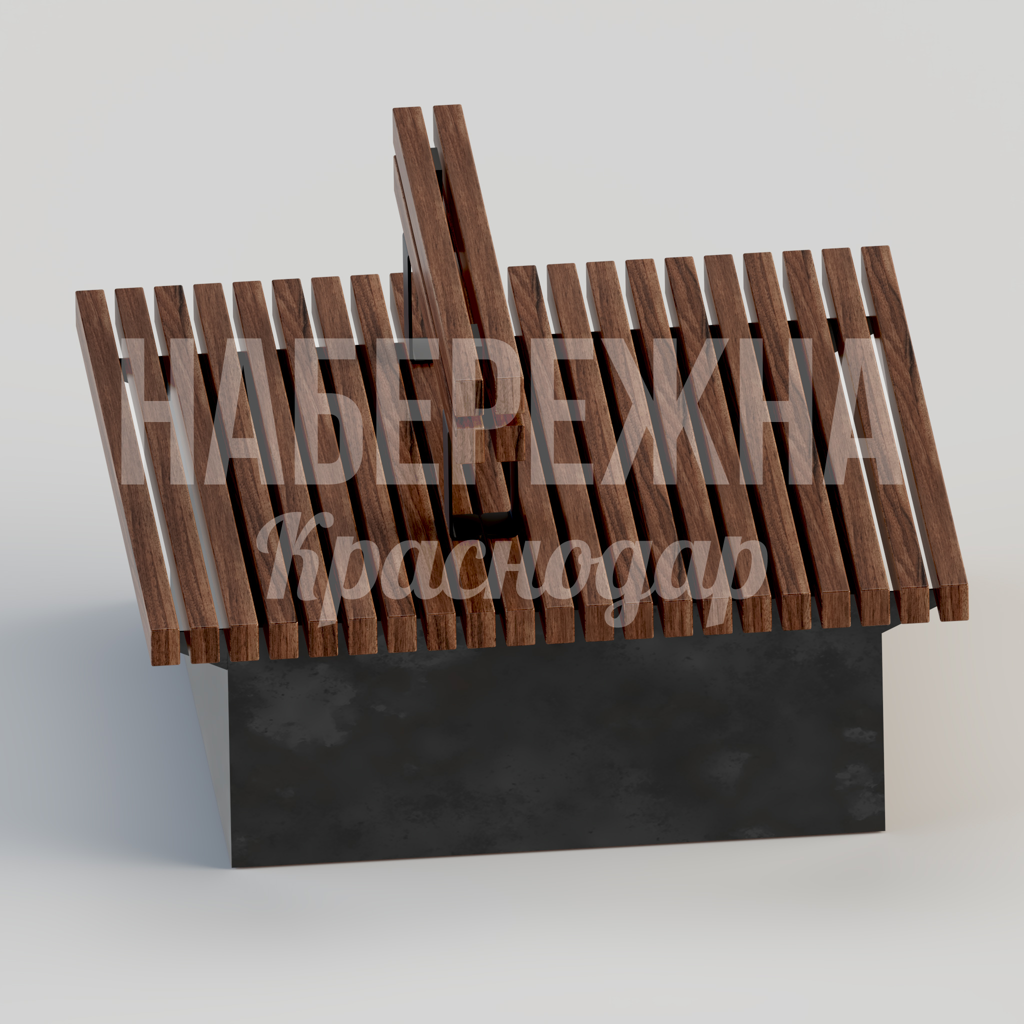 Скамейка Lem - купить, 1200x1200x450 мм, Металл, Дерево