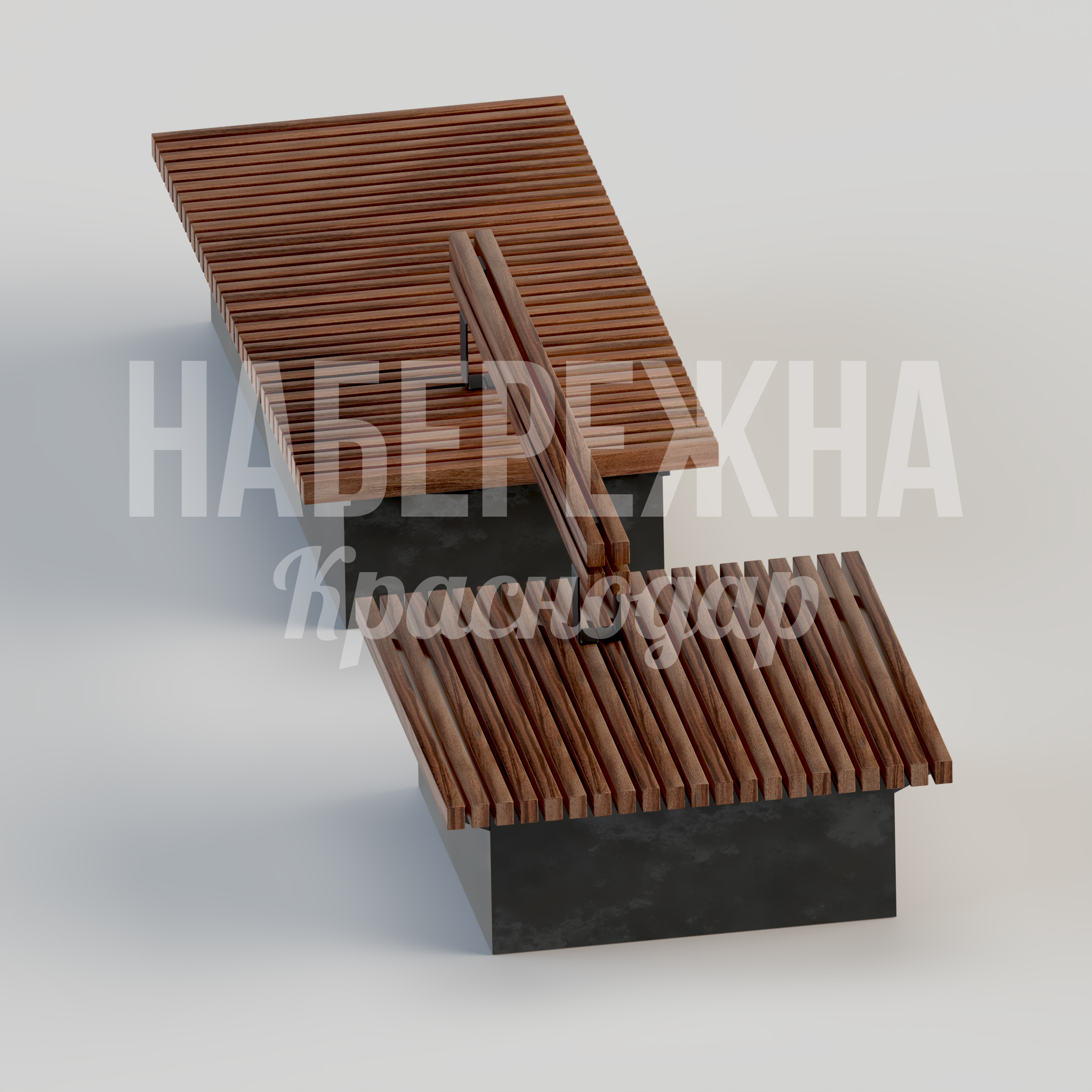Скамейка Öovruud — купить, MAF-22.048 | Набережна Скамейка Öovruud - купить, 1200x3900x700 мм, Металл, Дерево