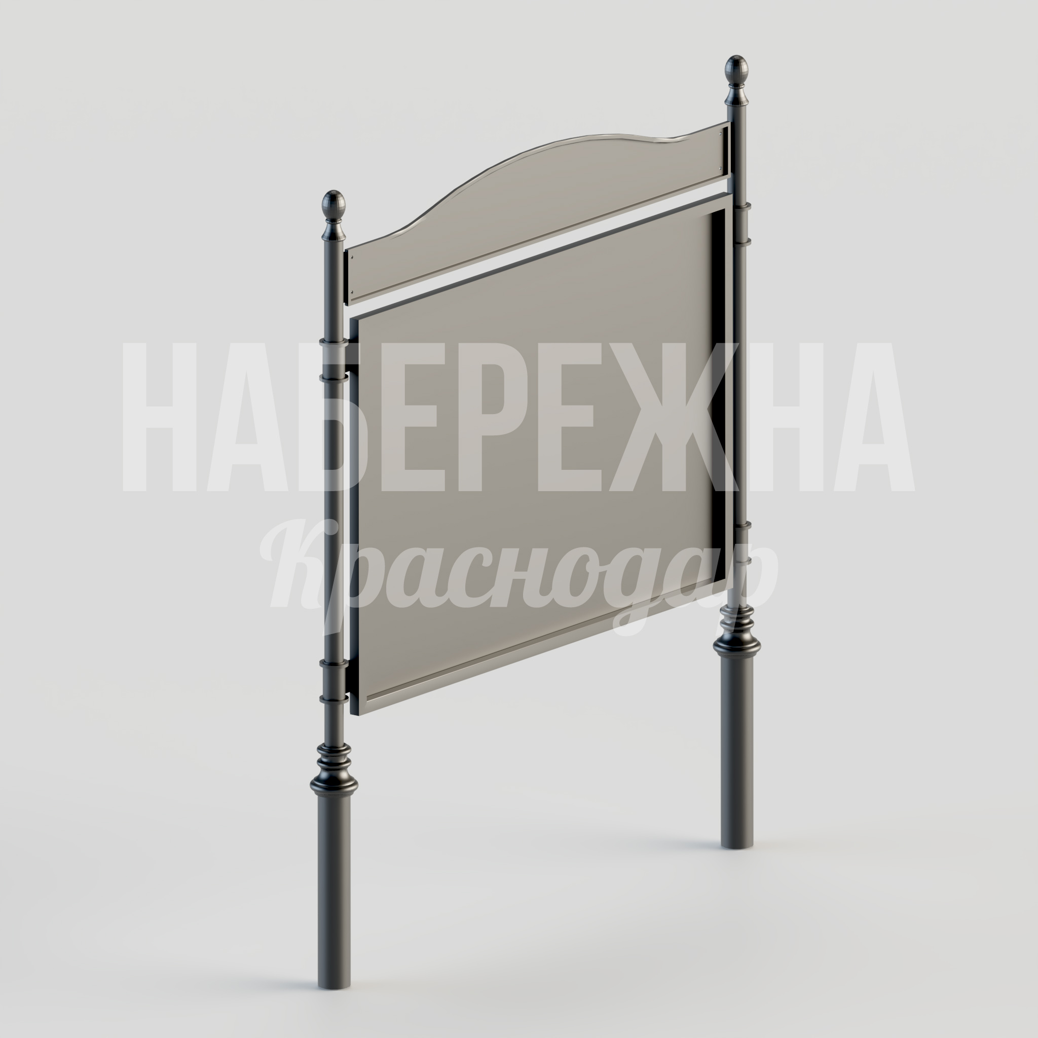 Доска для объявлений Fookda 150x2090x2500 мм. MAF-22.067 Информационная доска с защитой от коррозии и вандализма, с декоративным обрамлением для городских объявлений.