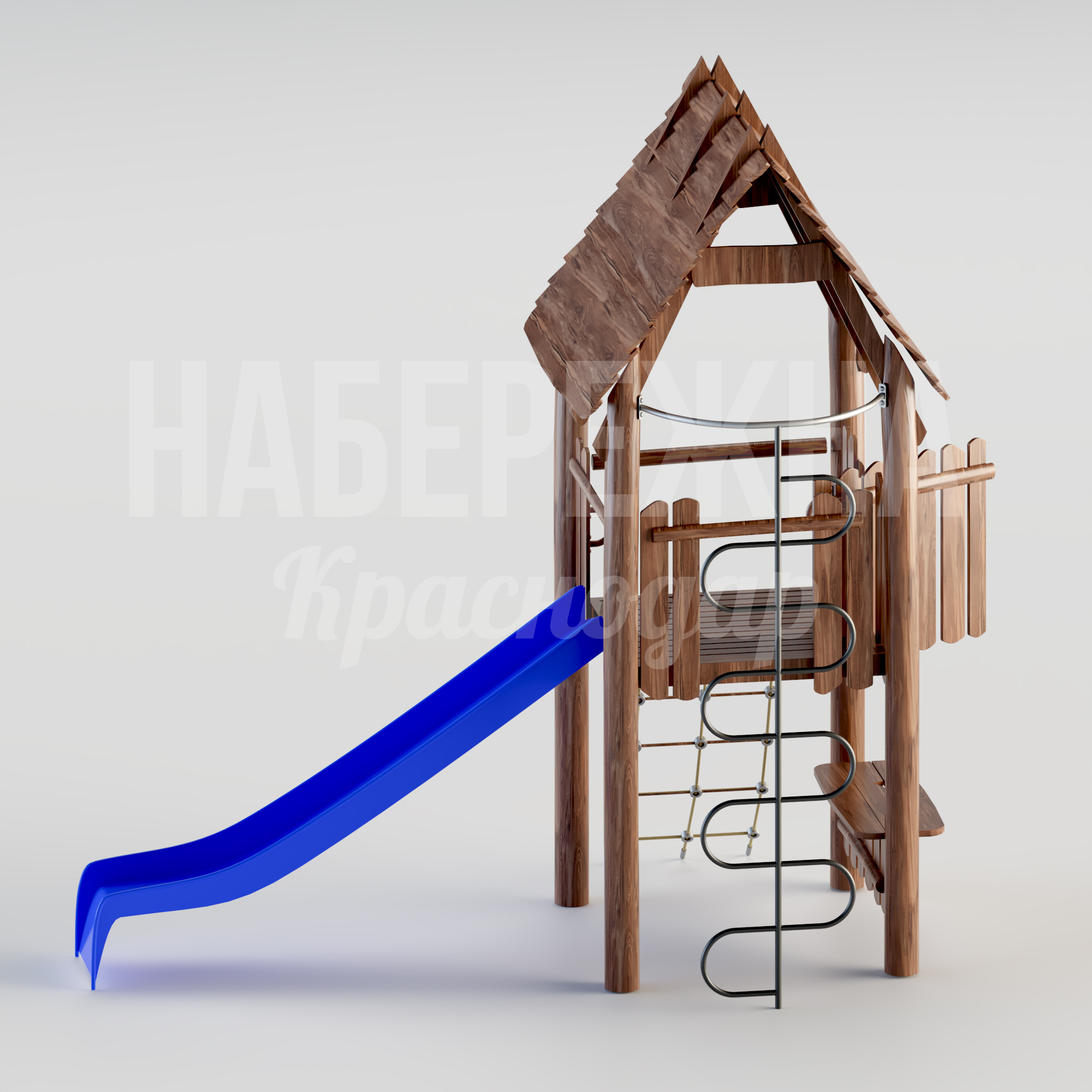 Детский игровой домик Juisvi — купить, MAF-22.071 | Набережна Детский игровой домик Juisvi - купить, 3200x1700x3000 мм, Металл, Дерево