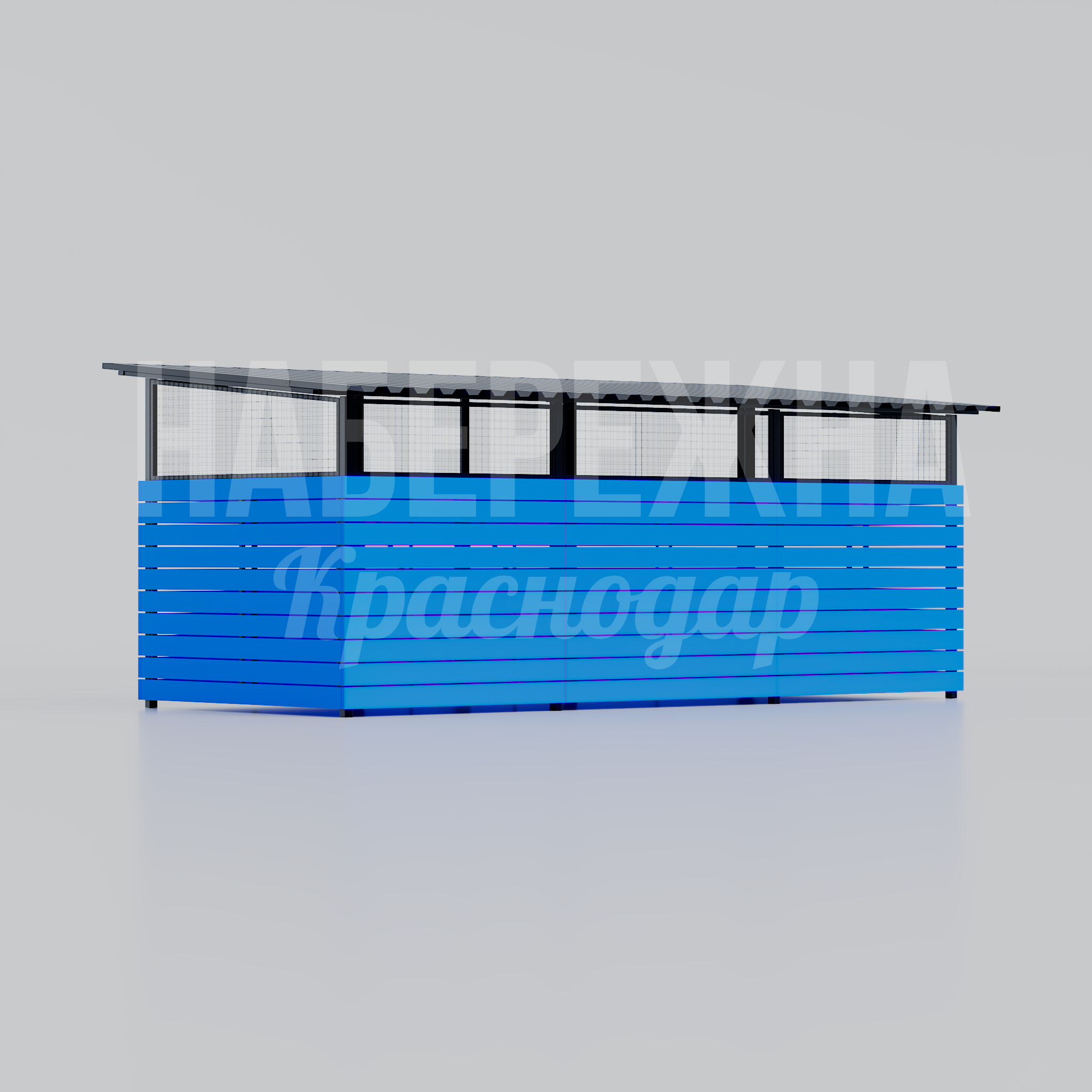 Контейнерная площадка Eptascu 2500x5600x2200 мм. MAF-22.080 Контейнерная площадка с защитой от осадков, вмещает до 4 баков, порошковое покрытие в любом RAL.