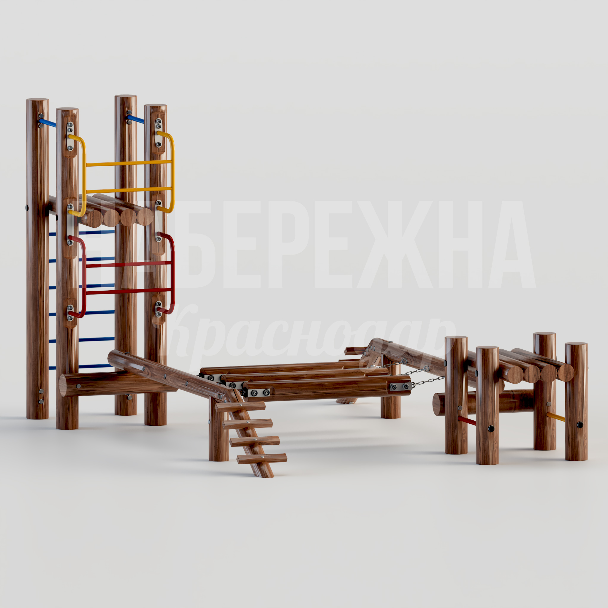 Игровой комплекс Ruudai - купить, 6465x6465x5979 мм, Металл, Дерево