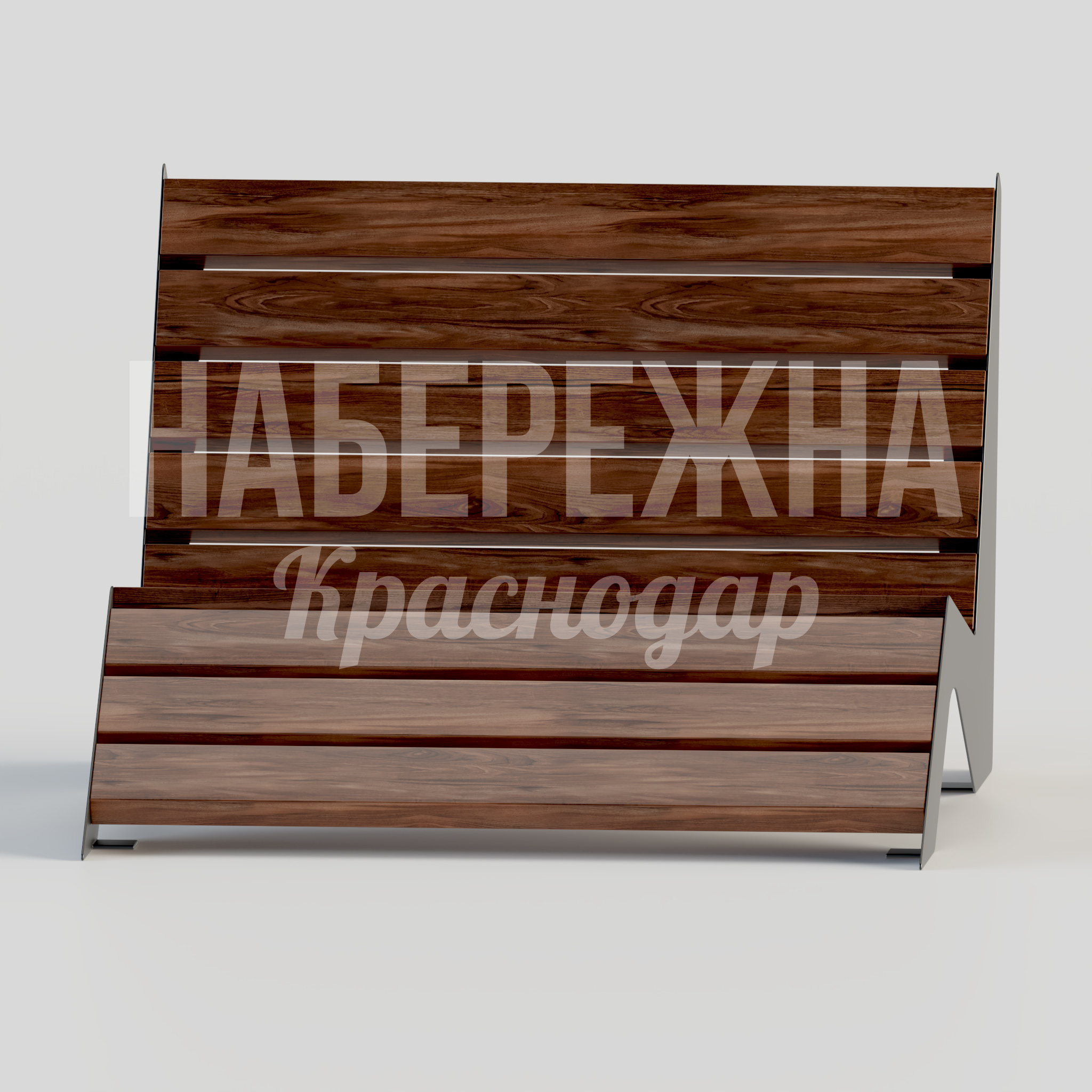 Скамья Liempe — купить, MAF-22.117 | Набережна Скамья Liempe - купить, 1135x1000x700 мм, Металл, Дерево