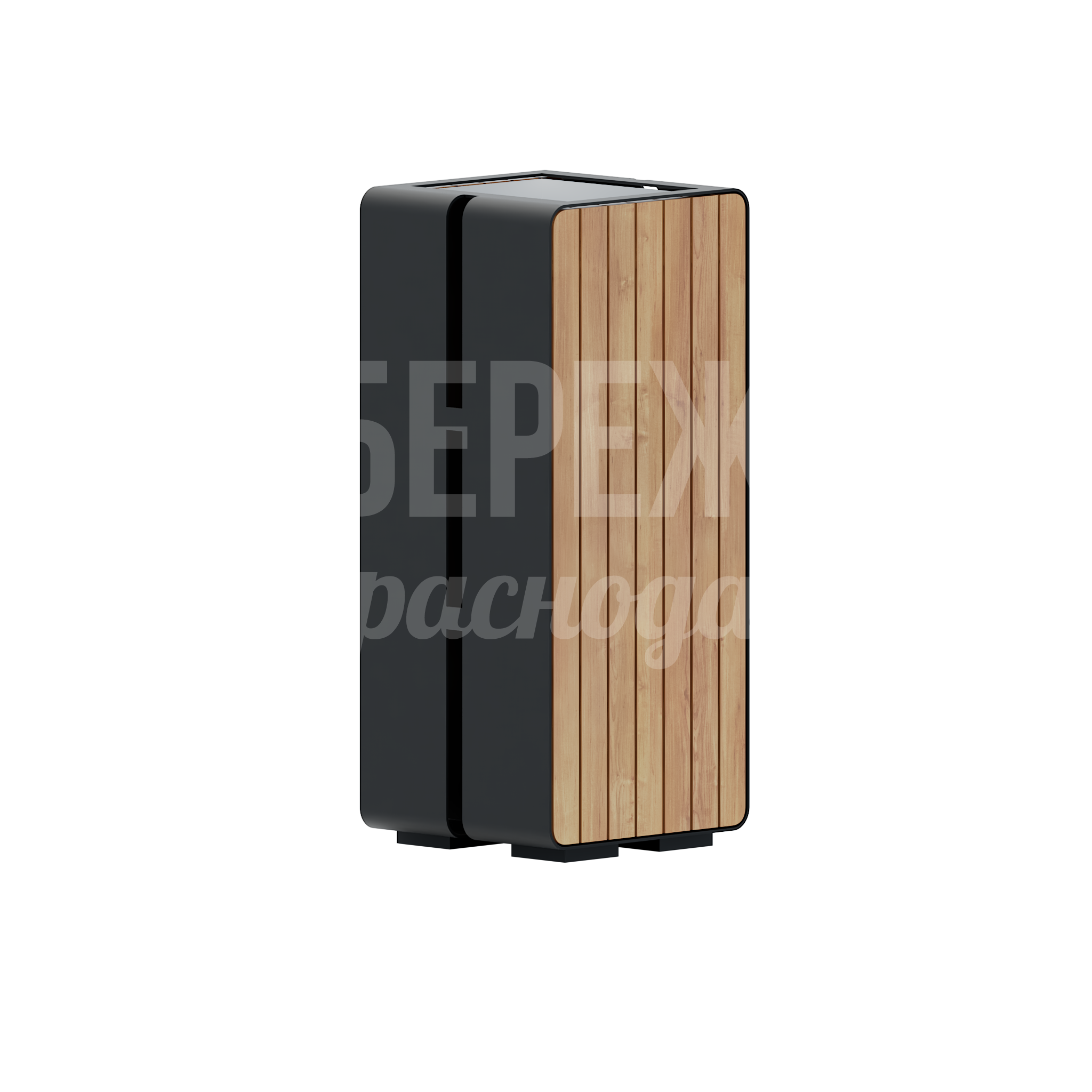 Уличная урна Söåfsap — купить, MAF-22.136 | Набережна Уличная урна Söåfsap - купить, 375x375x850 мм, Металл, Дерево