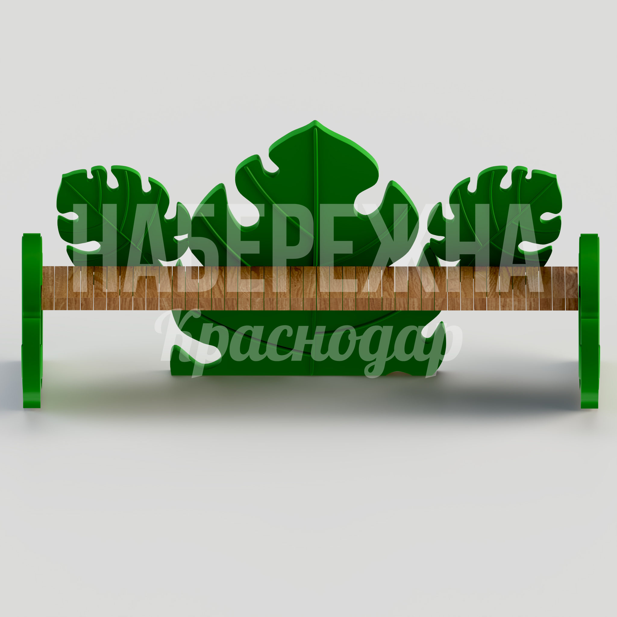 Скамейка Sopso Monstera Plant — купить, MAF-22.158 | Набережна Скамейка Sopso Monstera Plant - купить, 1060x2640x1200 мм, Дерево, Стеклопластик