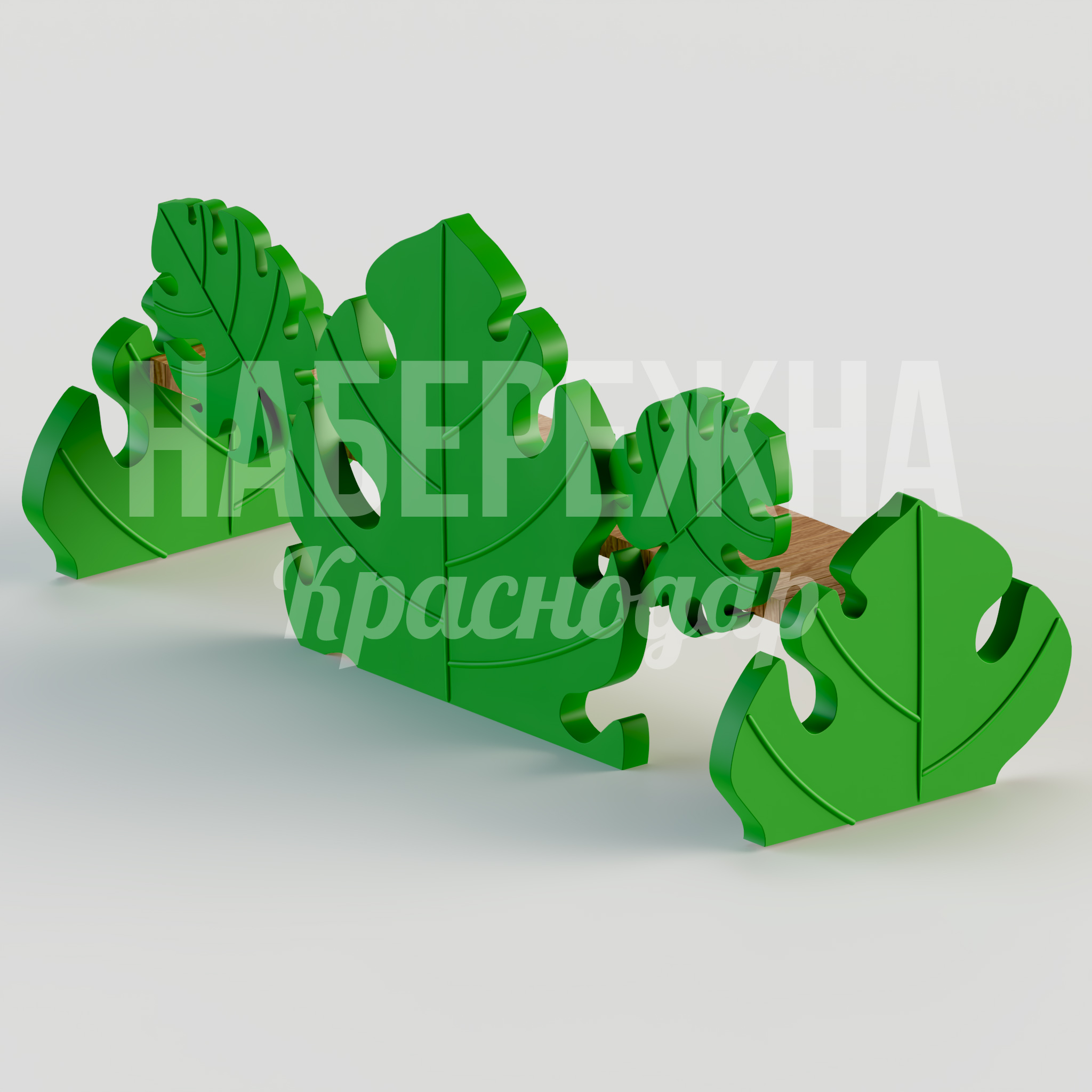 Скамейка Sopso Monstera Plant — купить, MAF-22.158 | Набережна Скамейка Sopso Monstera Plant - заказать, Скамейки из стеклопластика, Дерево, Стеклопластик