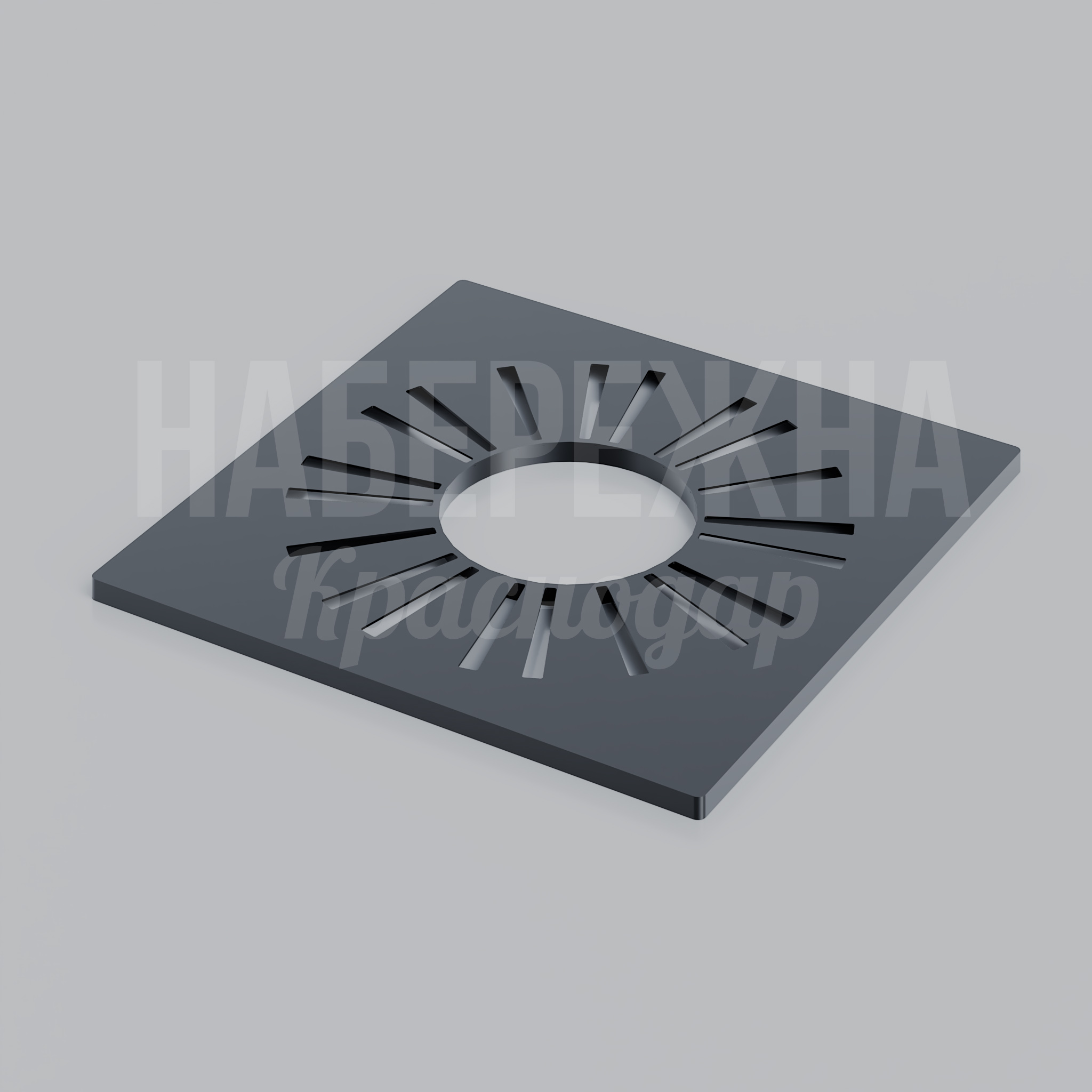 Приствольная решетка Lögduf 1500x1500x50 мм. MAF-22.168 Приствольная решетка для защиты корневой зоны деревьев. Лучевая конструкция обеспечивает вентиляцию и полив.