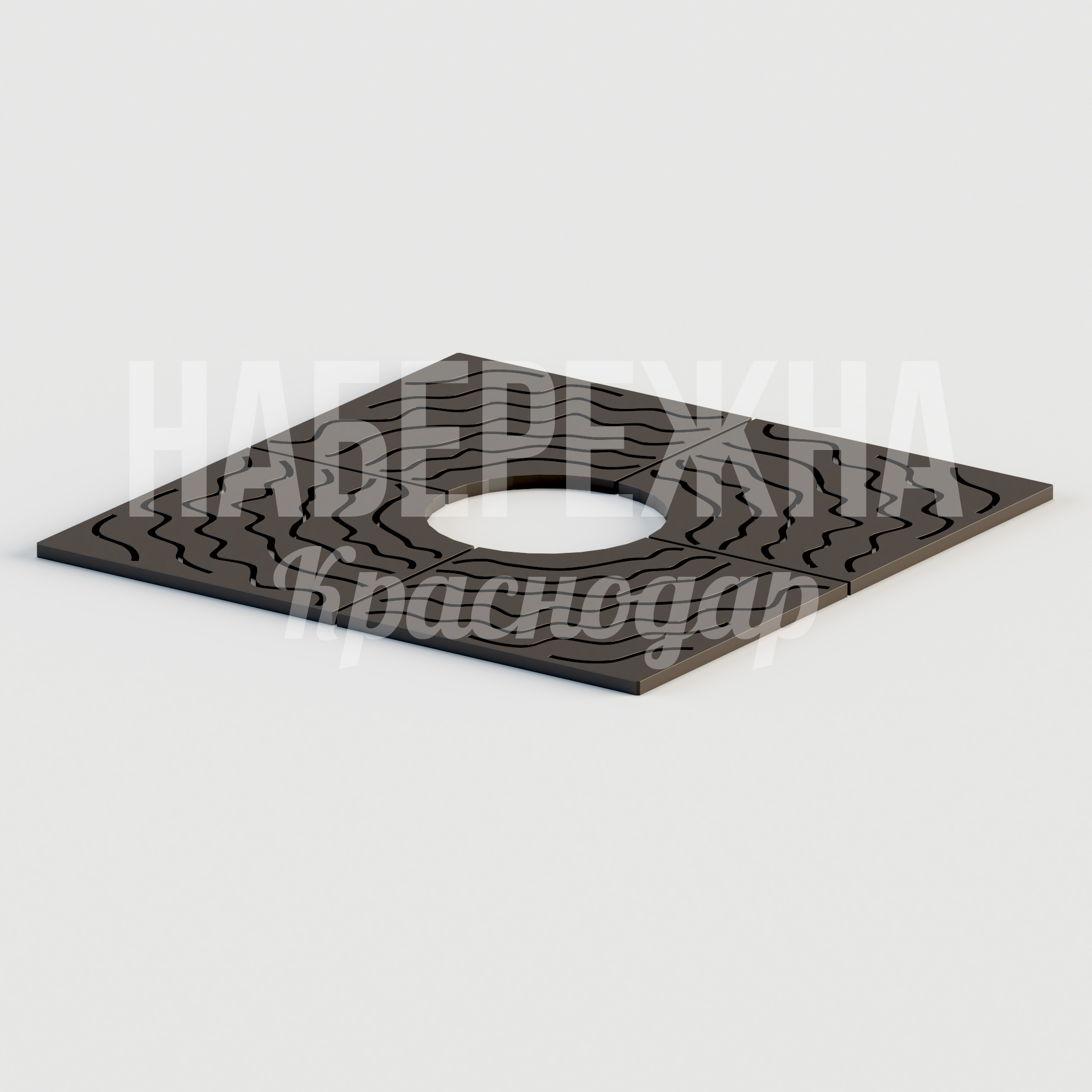 Приствольная решетка Hacni 1500x1500x50 мм. MAF-22.190 Приствольная решетка с фигурным орнаментом защищает корневую систему и улучшает городское пространство.