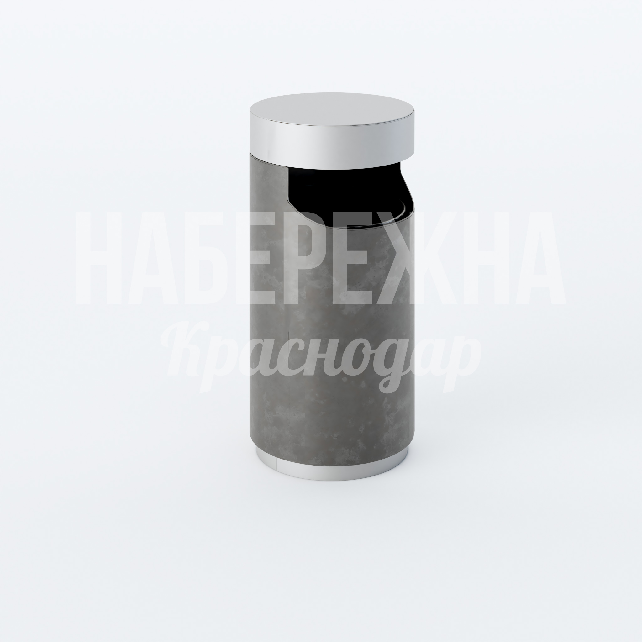 Урна уличная Gedfu — купить, MAF-22.191 | Набережна Урна уличная Gedfu - купить, 520x520x1070 мм, Бетон, Металл