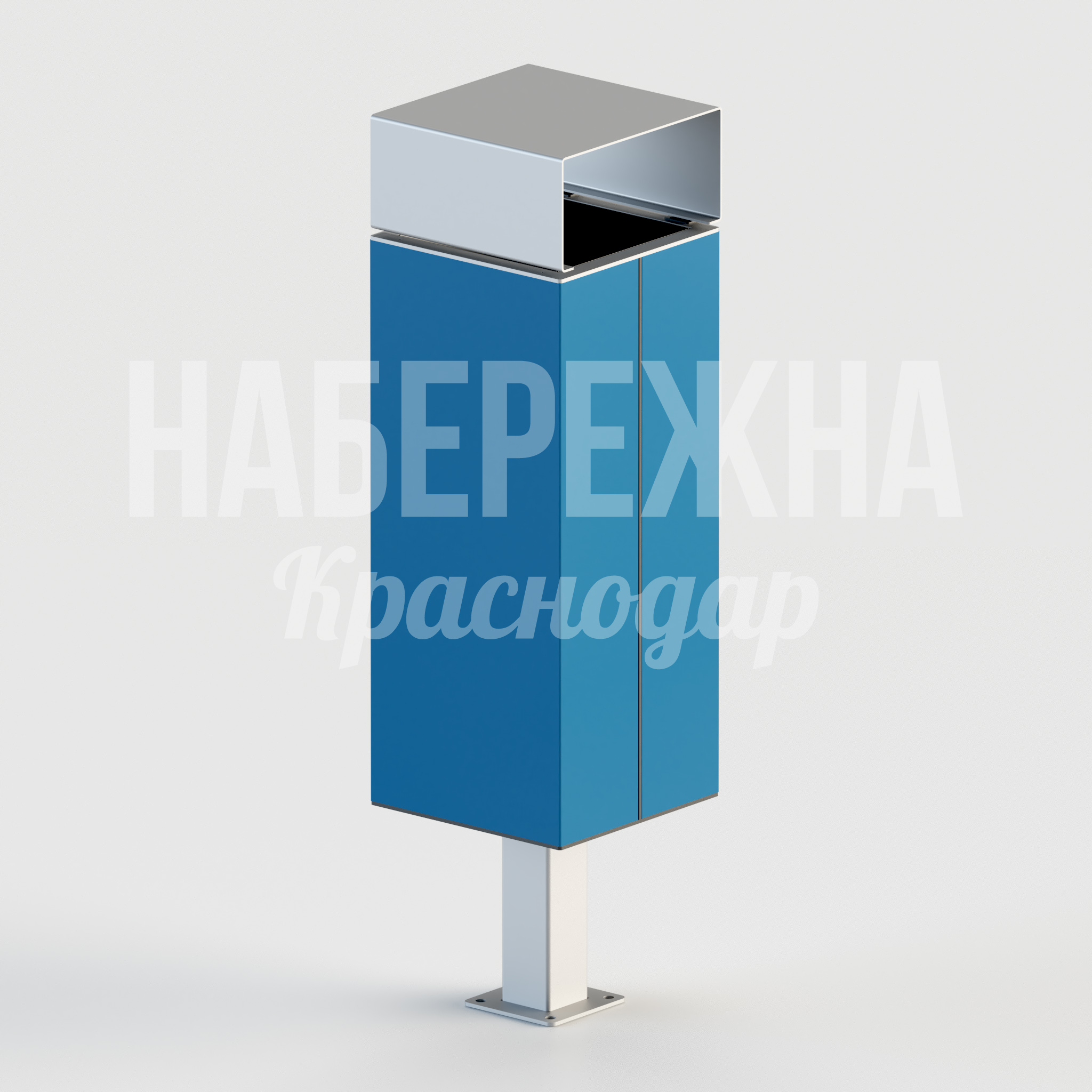 Урна Ipvigo 370x370x1070 мм. MAF-22.192 Урна с металлическим корпусом и защитным козырьком. Окраска в любой цвет RAL. Удобное обслуживание.