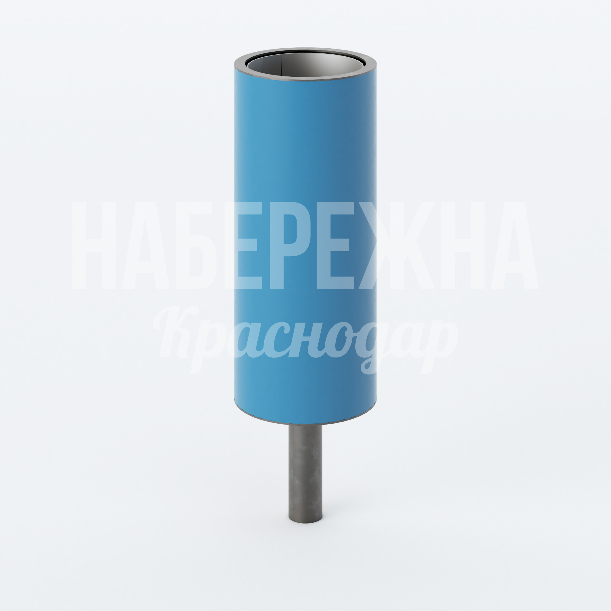 Урна уличная Etlå 320x320x1020 мм. MAF-22.194 Урна с цилиндрическим корпусом и внутренним контейнером. Порошковое покрытие в любом цвете RAL для городской среды.
