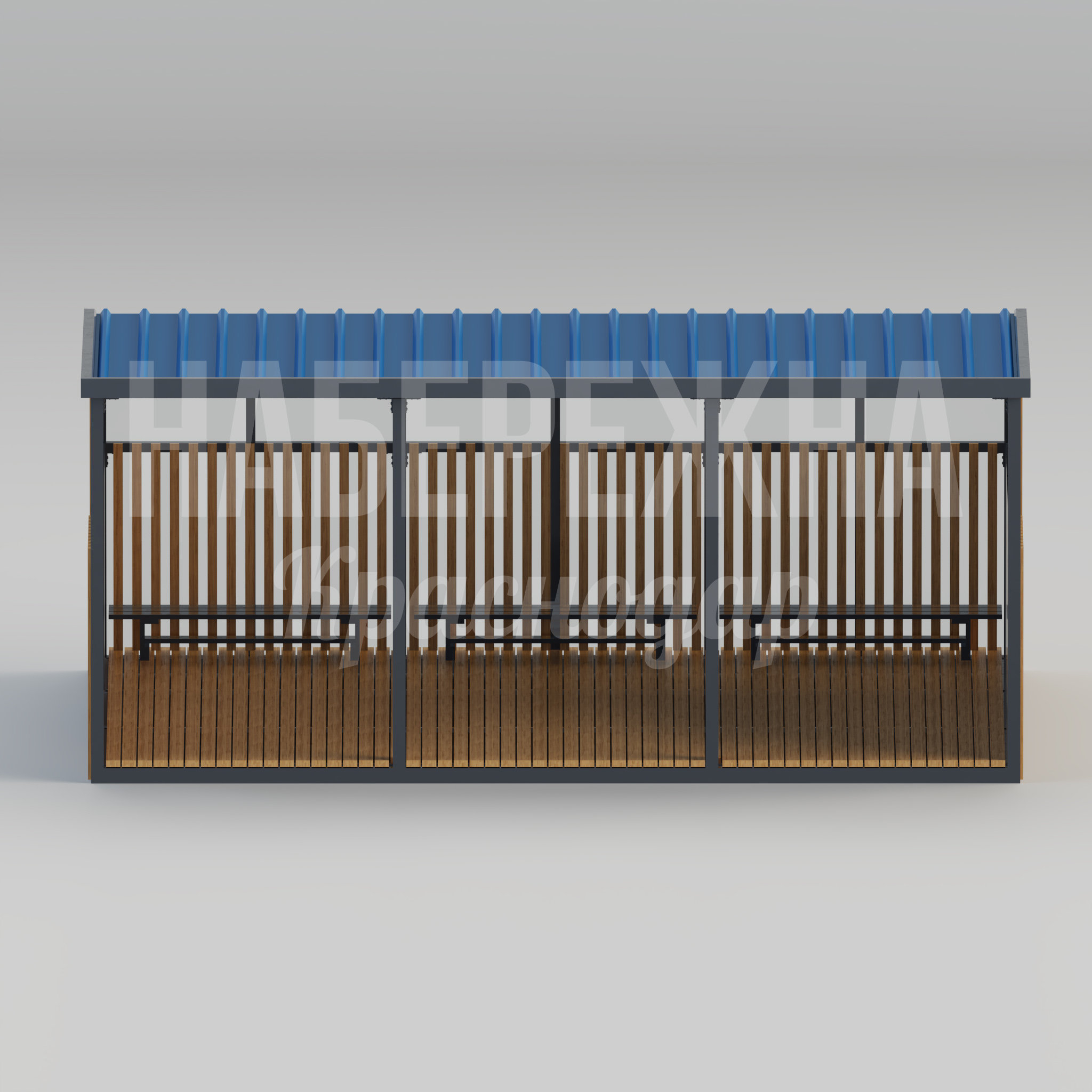 Веранда Fiipmum — купить, MAF-22.205 | Набережна Веранда Fiipmum - купить, 3400x6000x2630 мм, Металл, Дерево