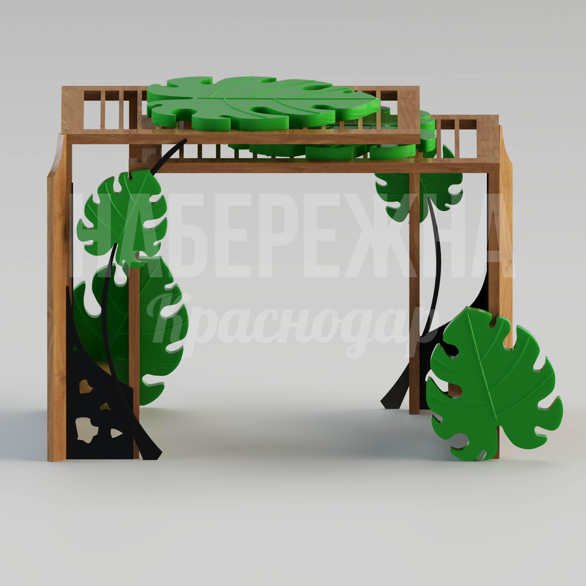 Пергола Öomuagru Monstera — купить, MAF-22.209 | Набережна Пергола Öomuagru Monstera - купить, 1600x3300x2200 мм, Металл, Дерево, МПК