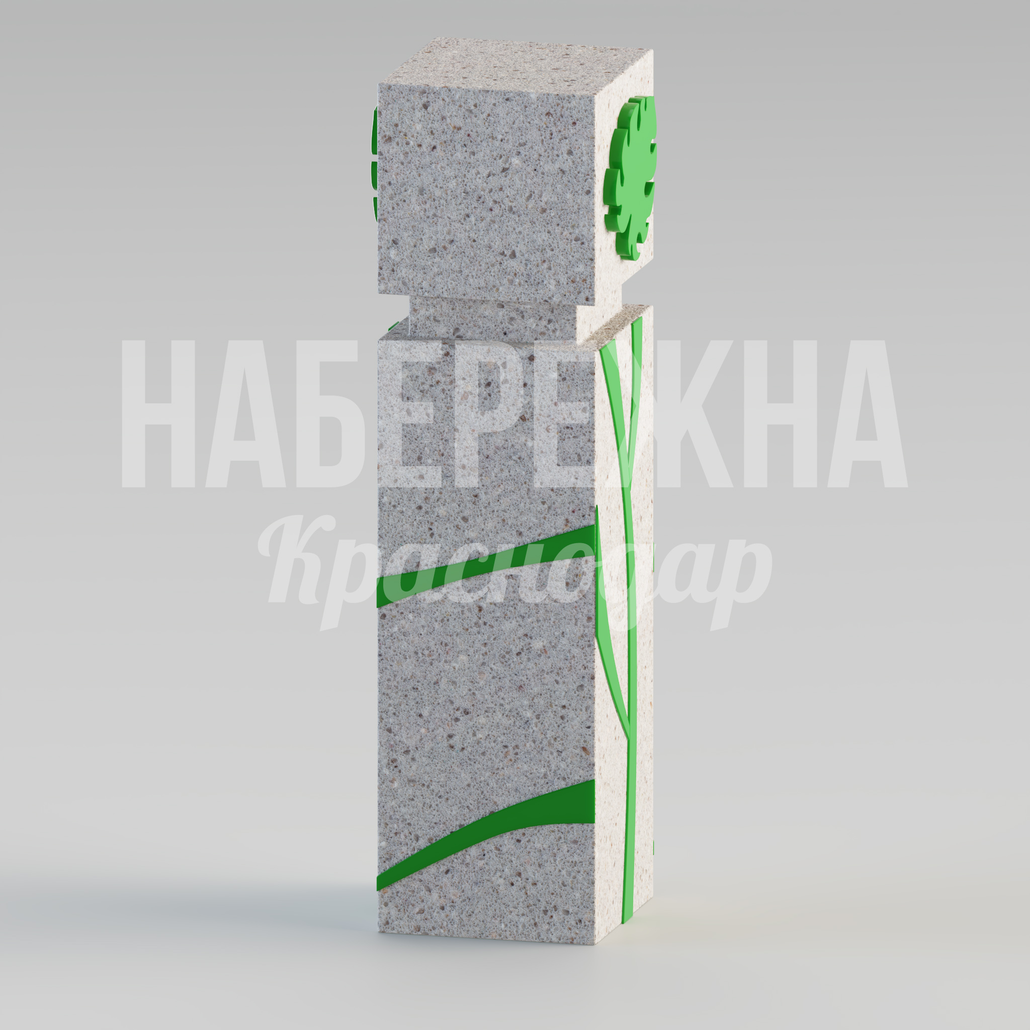 Столбик Vieköup Monstera Plant — купить, MAF-22.210 | Набережна Столбик Vieköup Monstera Plant - купить, 450x400x1500 мм, Бетон, Стеклопластик