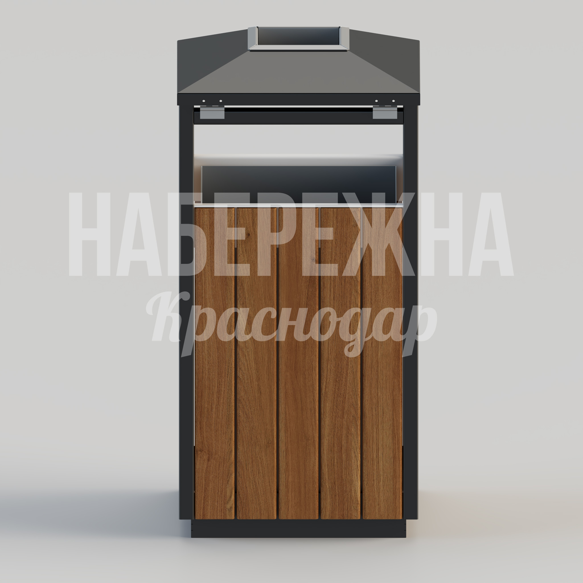Урна Pihke — купить, MAF-22.215 | Набережна Урна Pihke - купить, 400x400x800 мм, Металл, Дерево
