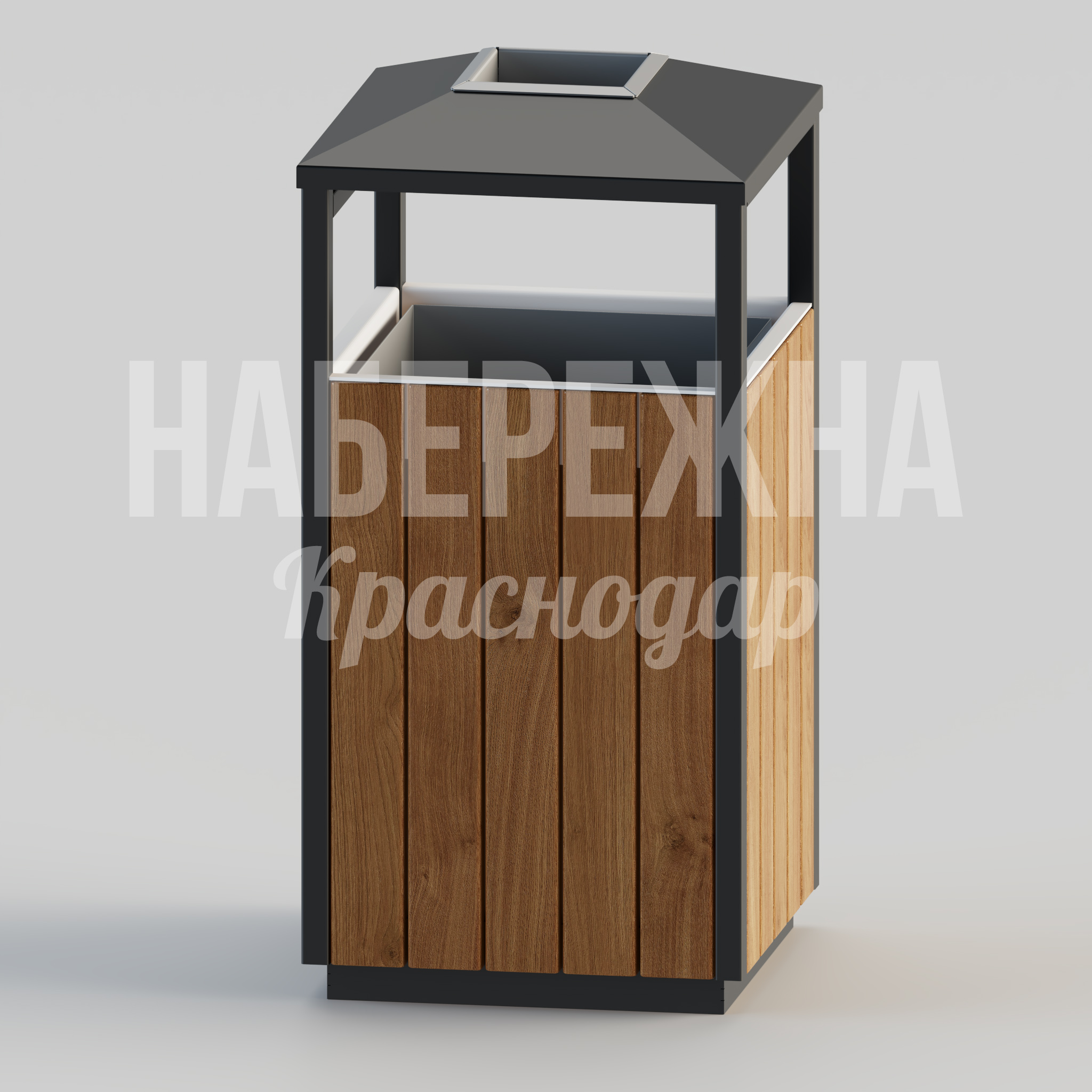 Урна Pihke — купить, MAF-22.215 | Набережна Урна Pihke - заказать, Урны, Металл, Дерево