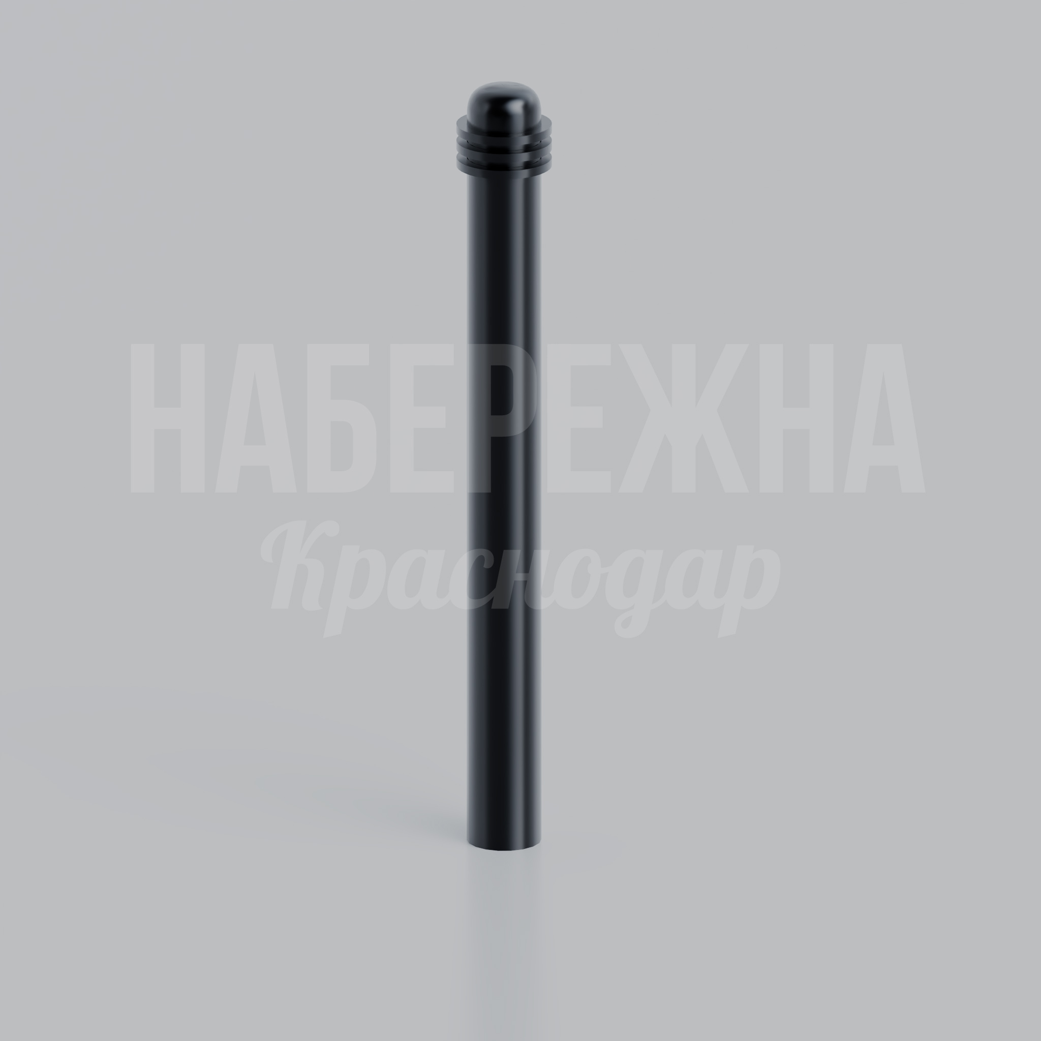 Боллард Jencå 89x89x900 мм. MAF-22.237 Боллард с закруглённым верхом и боковым светоотражателем для разметки территории и защиты от въезда транспорта.