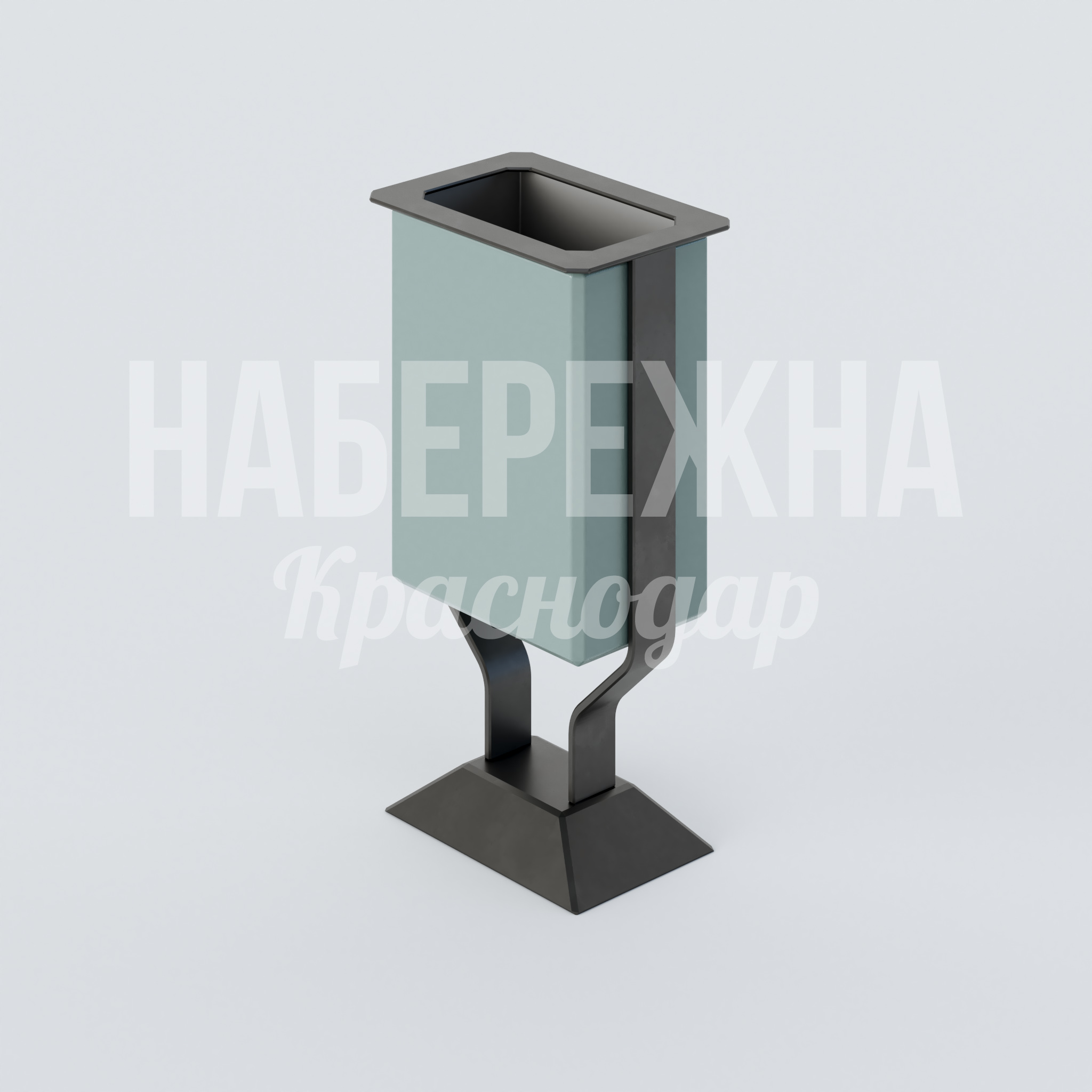 Урна Oksoyvat 380x380x650 мм. MAF-22.273 Урна с двухцветным корпусом и защитной окантовкой. Объём 50 л. Порошковая окраска RAL защищает от коррозии.