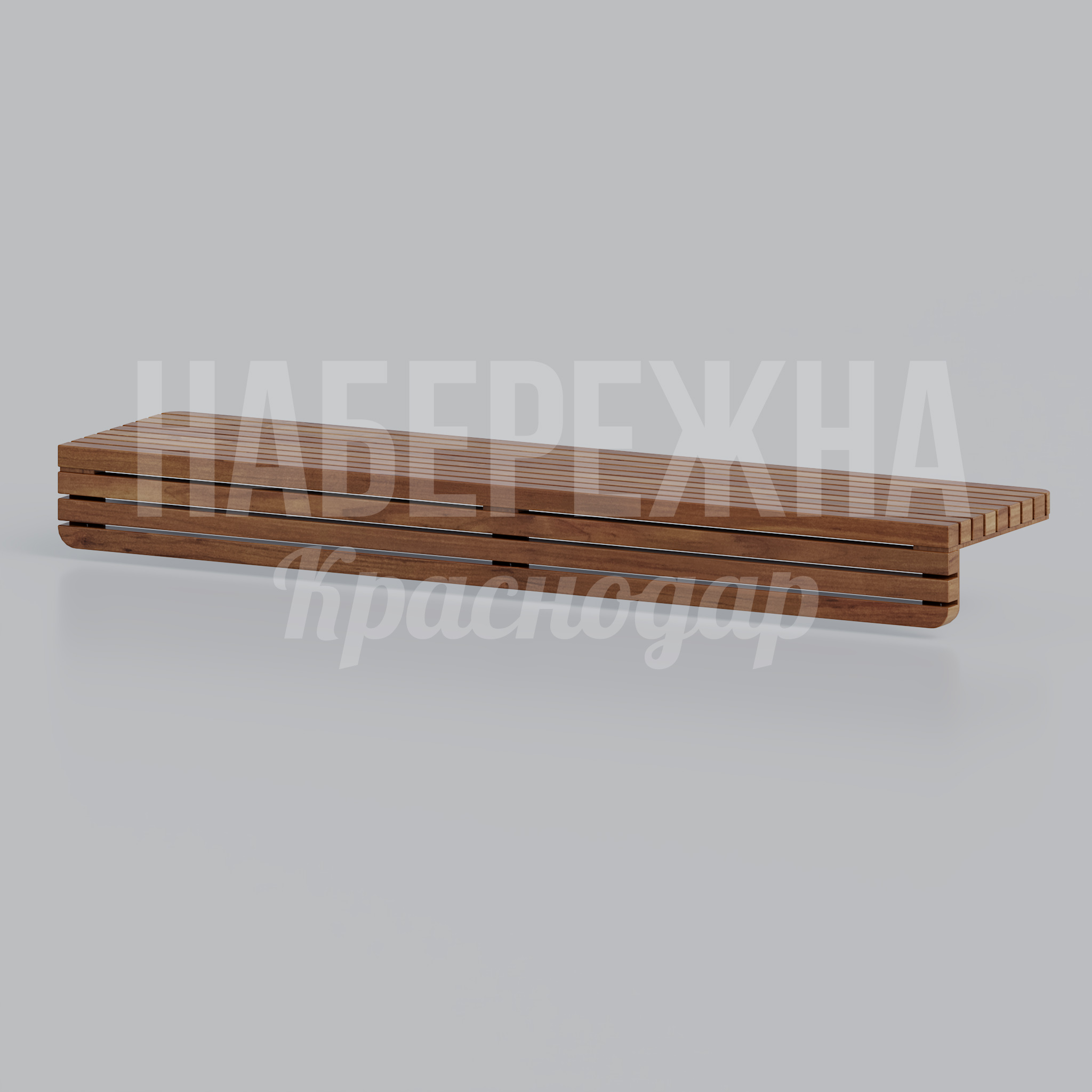 Настил Liyebco 425x1800x185 мм. MAF-22.274 Настил из деревянных ламелей с металлическим каркасом. Подходит для террас, зон отдыха и набережных.