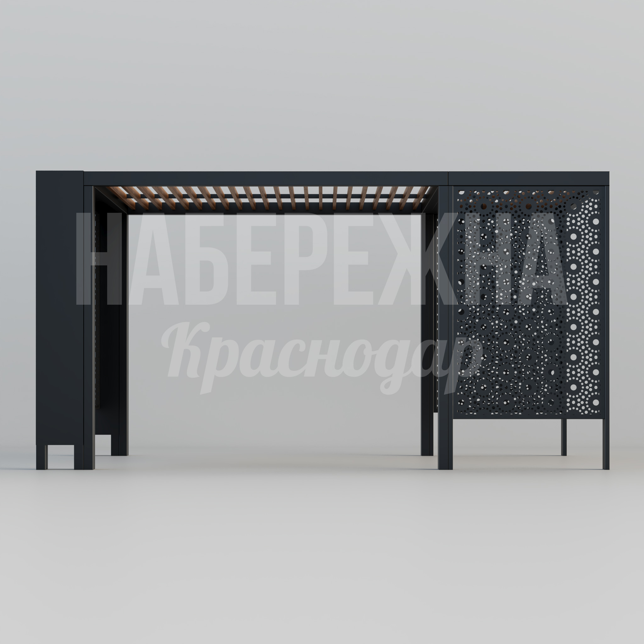 Пергола Giy - купить, 3000x6050x3160 мм, Металл, Дерево