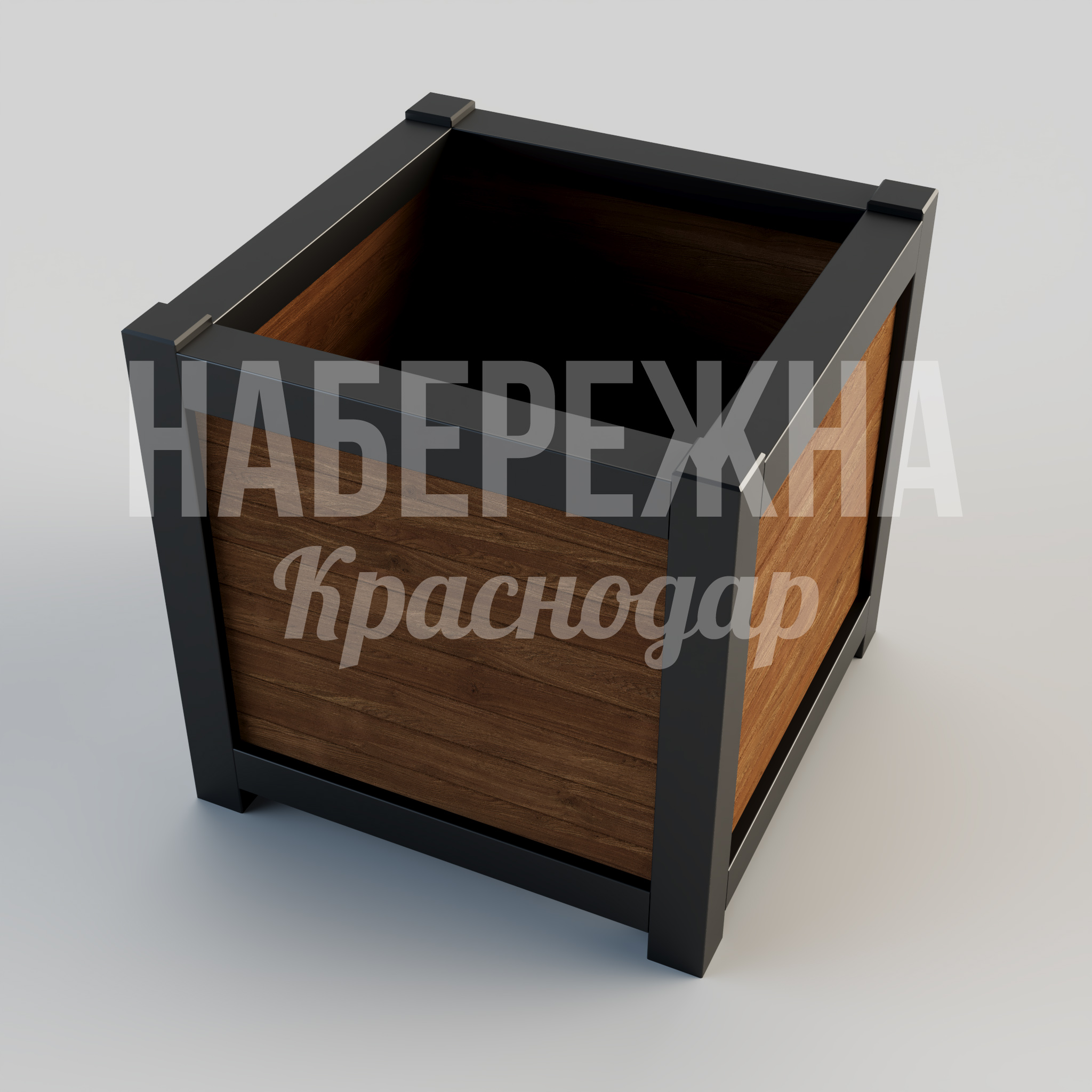Вазон Pebyef — купить, MAF-22.319 | Набережна Вазон Pebyef - купить, 600x600x600 мм, Металл, Дерево