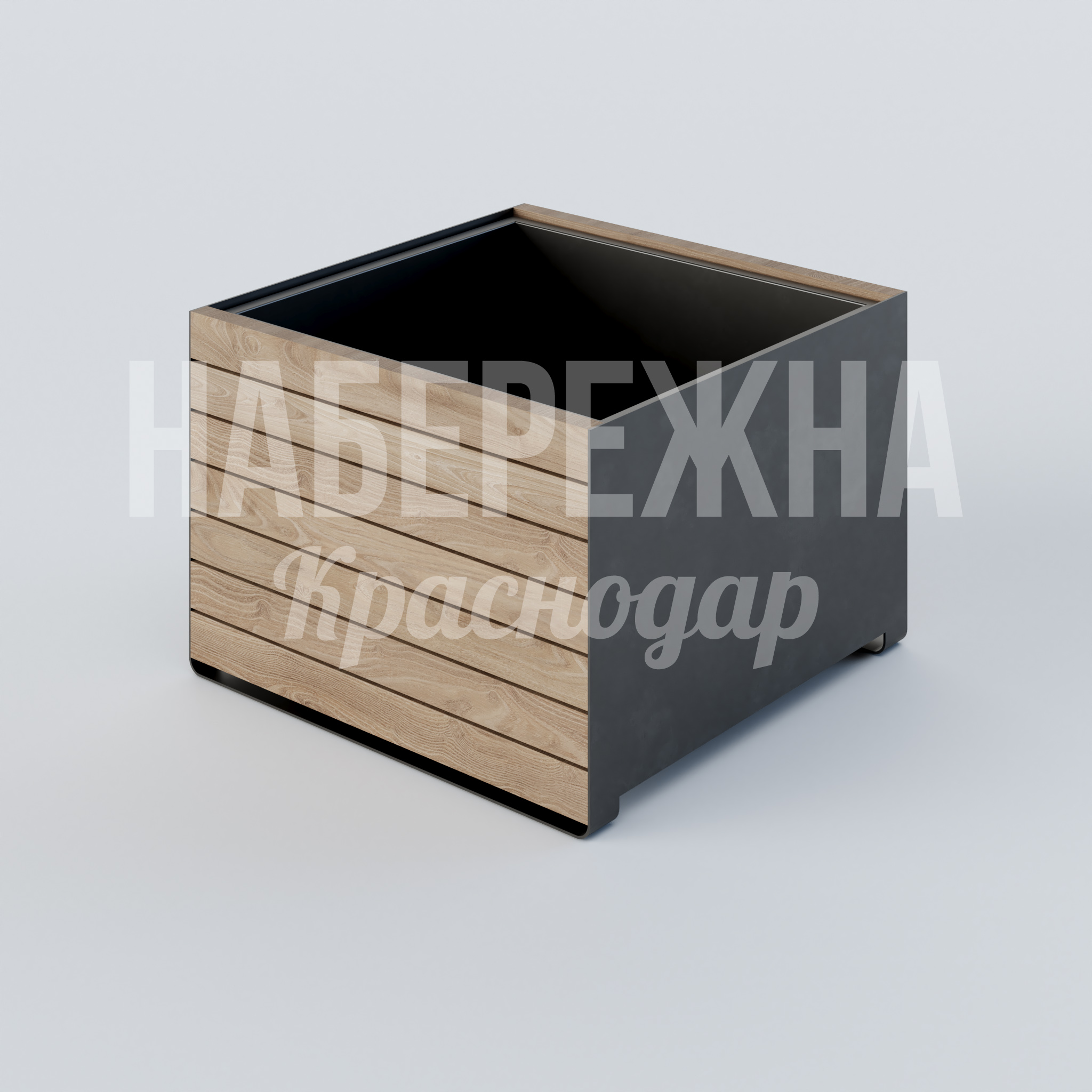 Вазон Ufyok 1000x1000x700 мм. MAF-22.333 Вазон с комбинированным каркасом и деревянными планками. Вместительный объём для крупных растений. Стойкость к влаге.