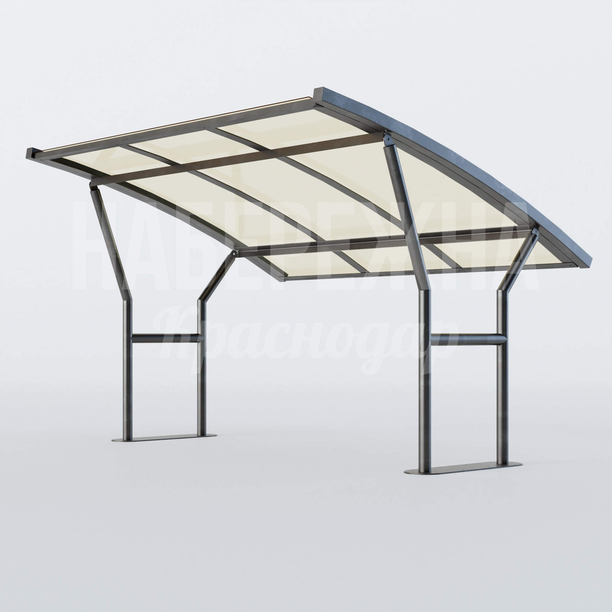 Навес Paktee 2500x3400x2200 мм. MAF-22.352 Навес с поликарбонатным покрытием и стальным каркасом. Защита от осадков и УФ-лучей. Подходит для остановок и зон отдыха.