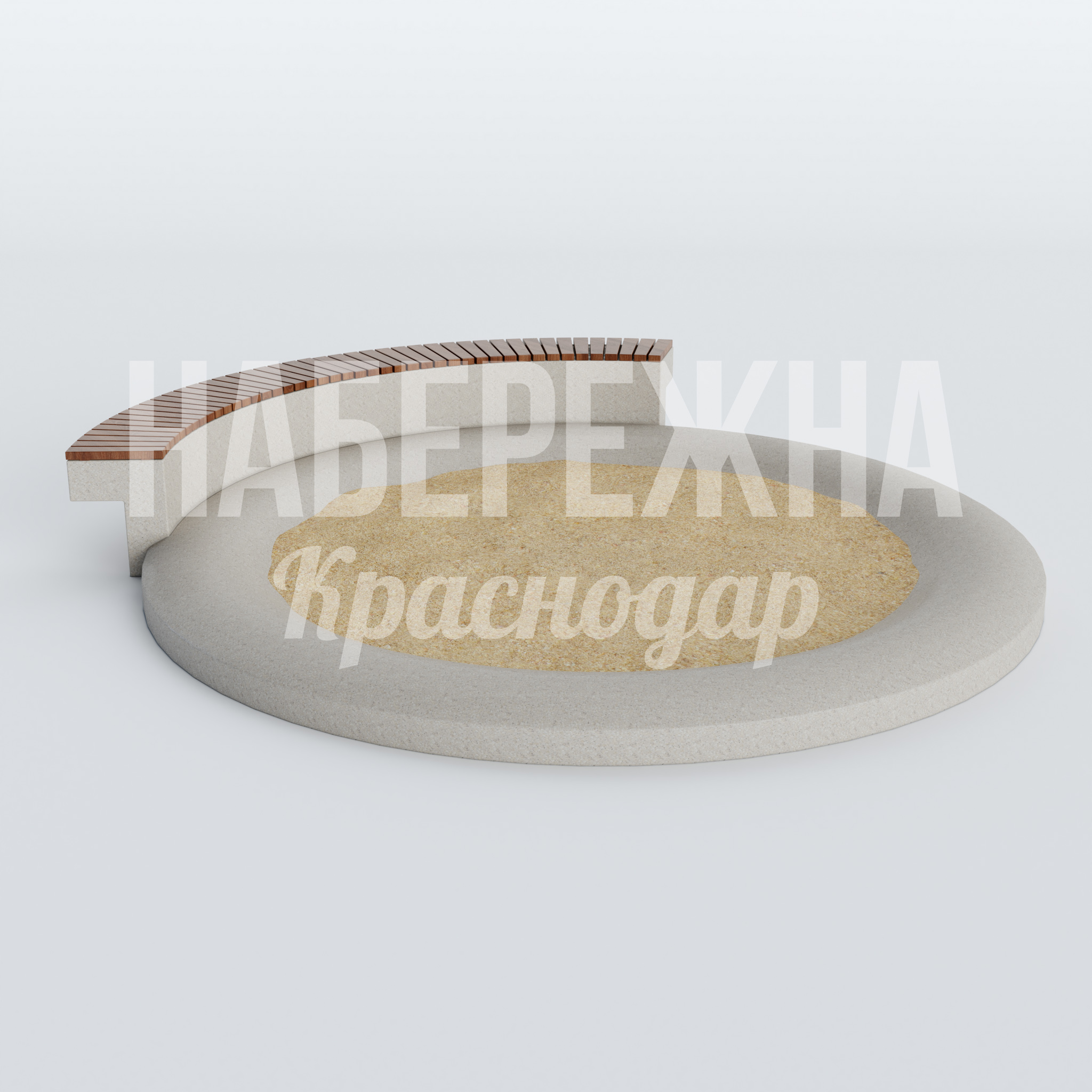 Песочница Vepi 4500x4500x450 мм. MAF-22.404 Песочница с изогнутой скамейкой и бортиком, защищает песок от загрязнений, подходит для детских площадок.