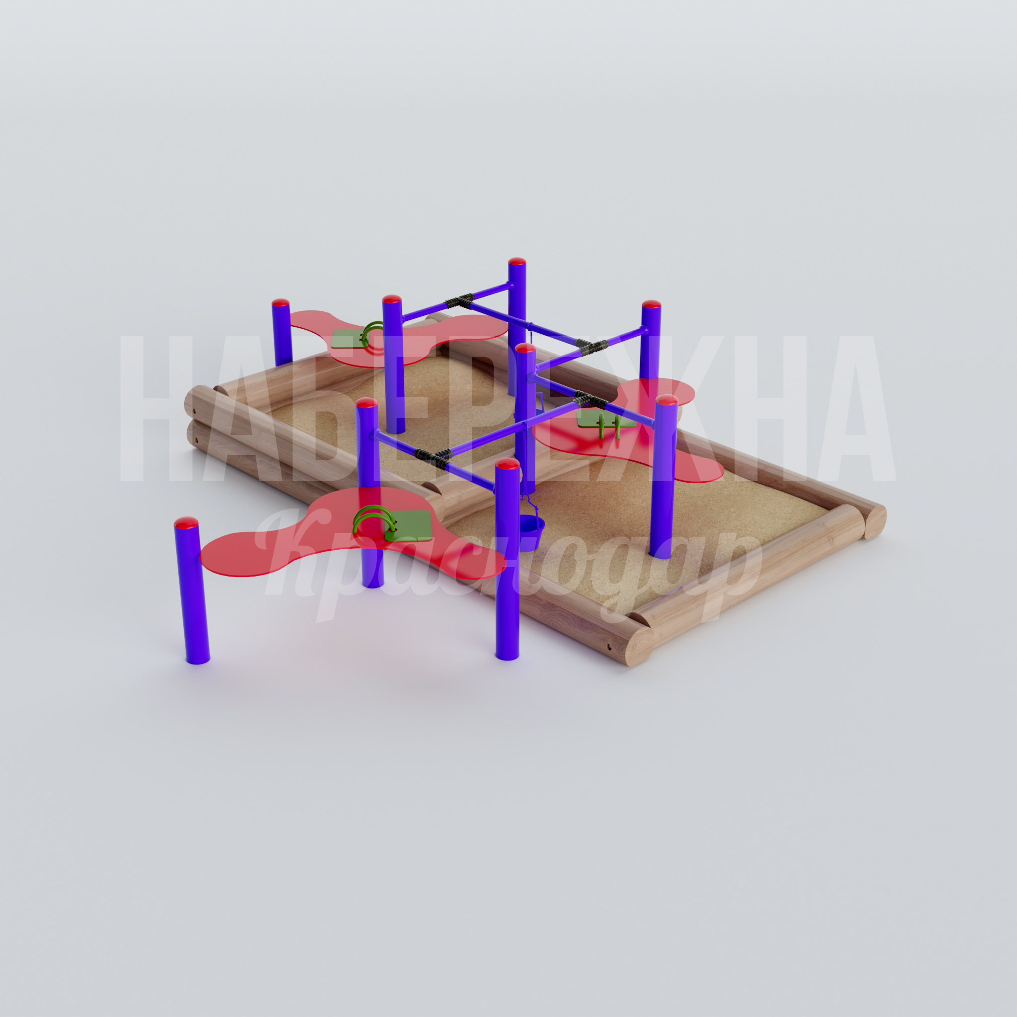 Песочница Kidvu 3600x3350x1000 мм. MAF-22.421 Игровой комплекс с песочницей и лазательными элементами для детских площадок. Развивает координацию и моторику.
