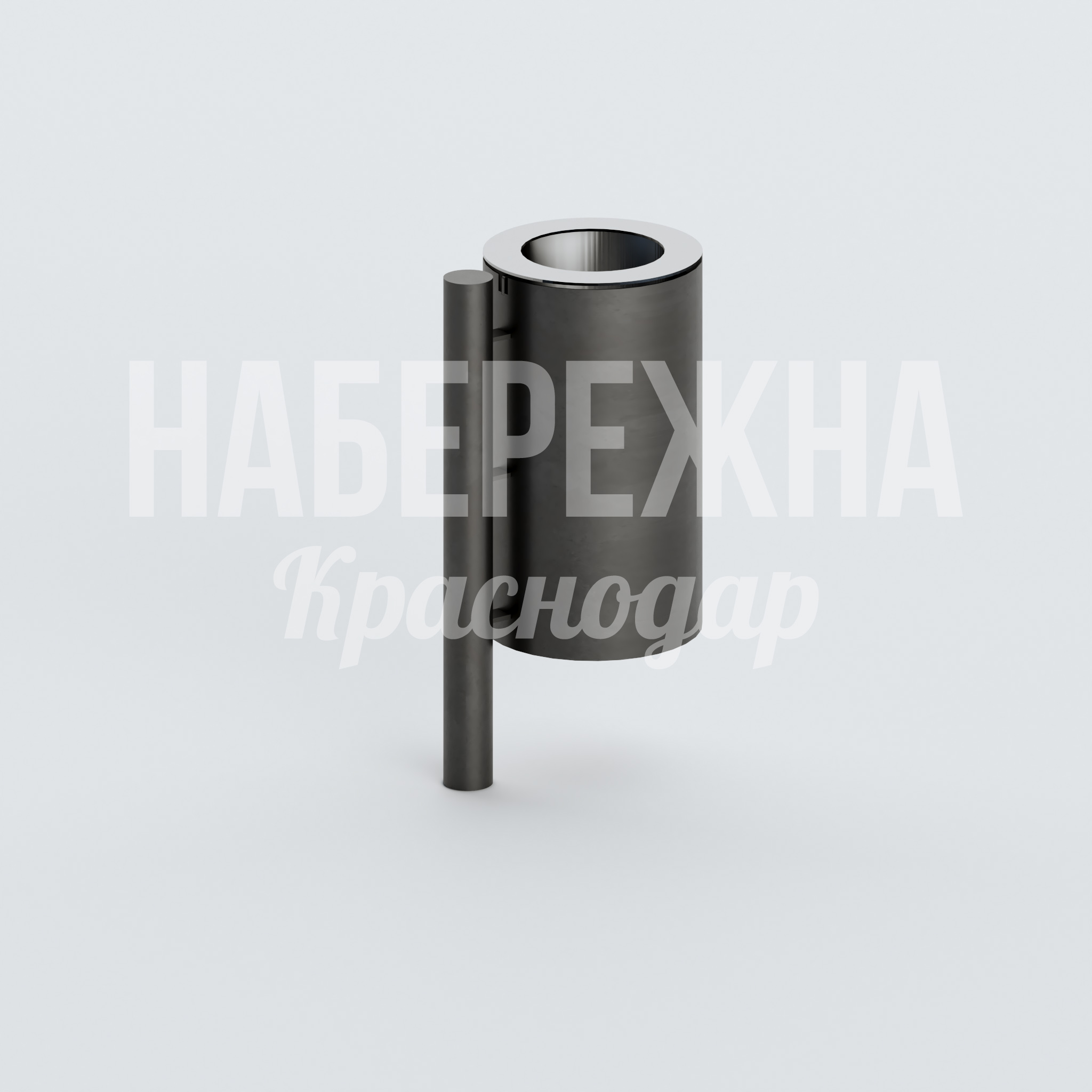 Урна Kievlu 400x520x900 мм. MAF-22.437 Урна с цилиндрическим корпусом и боковым креплением. Защита от коррозии, простое обслуживание, объём 50 литров.