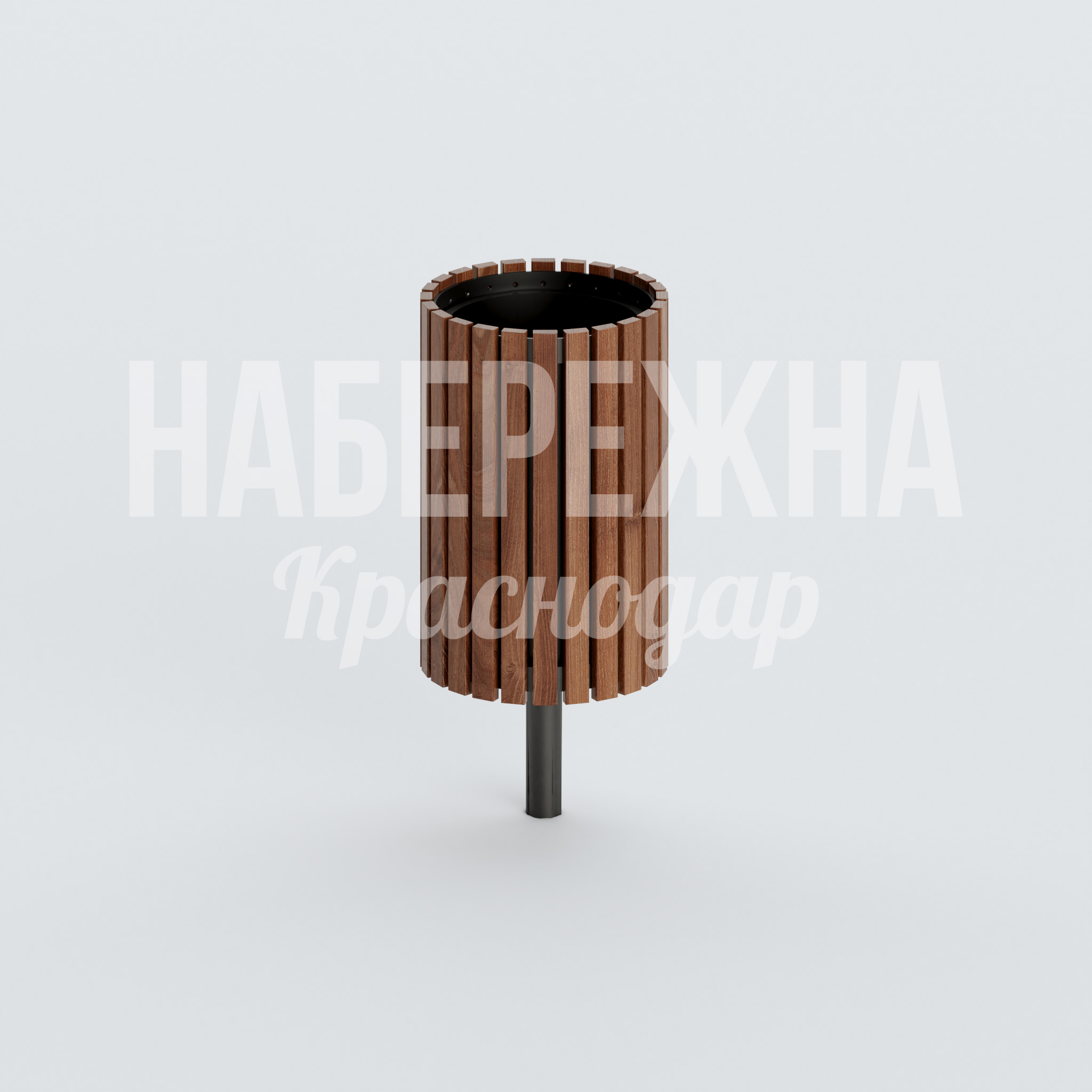 Урна Håslervo 400x400x865 мм. MAF-22.441 Урна с вертикальными деревянными планками на металлическом каркасе, устойчива к осадкам и вандализму.