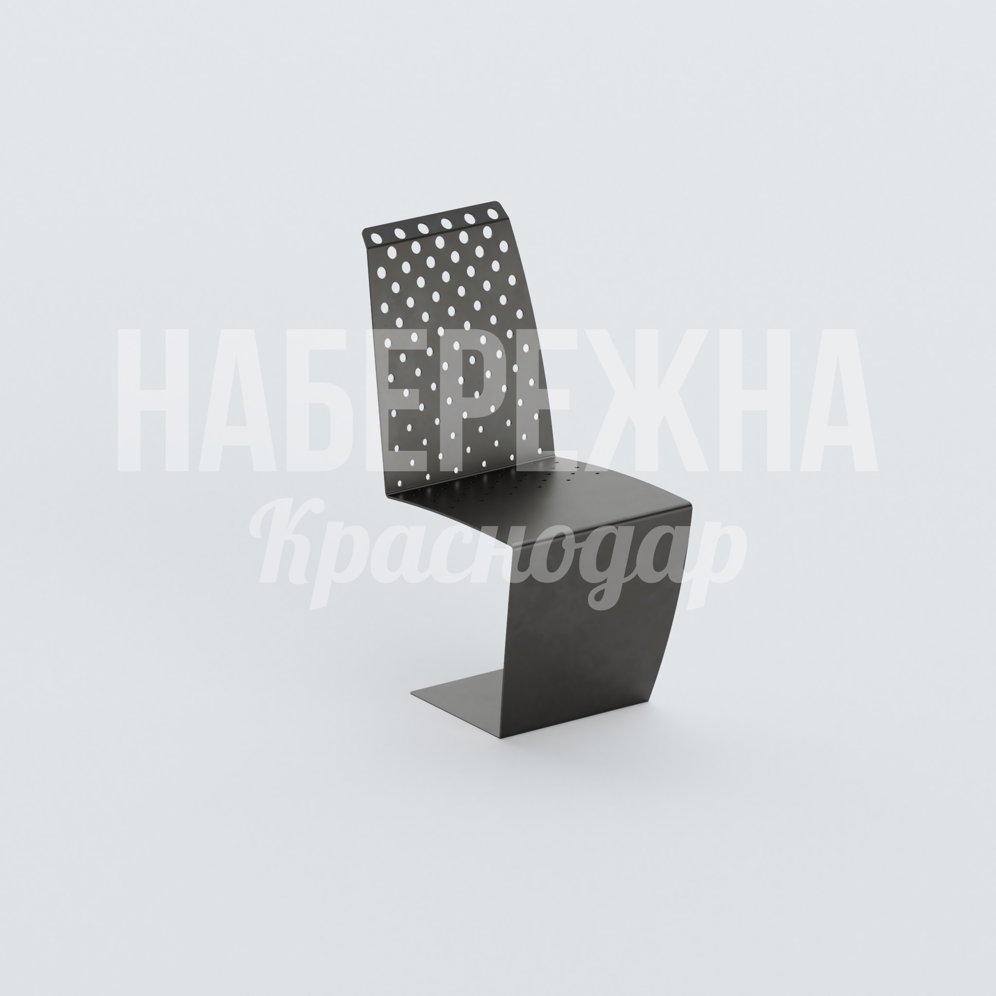 Сиденье Jiöf 600x420x850 мм. MAF-22.465 Сиденье с перфорированной спинкой и угловым основанием. Антивандальная конструкция для парков и скверов.