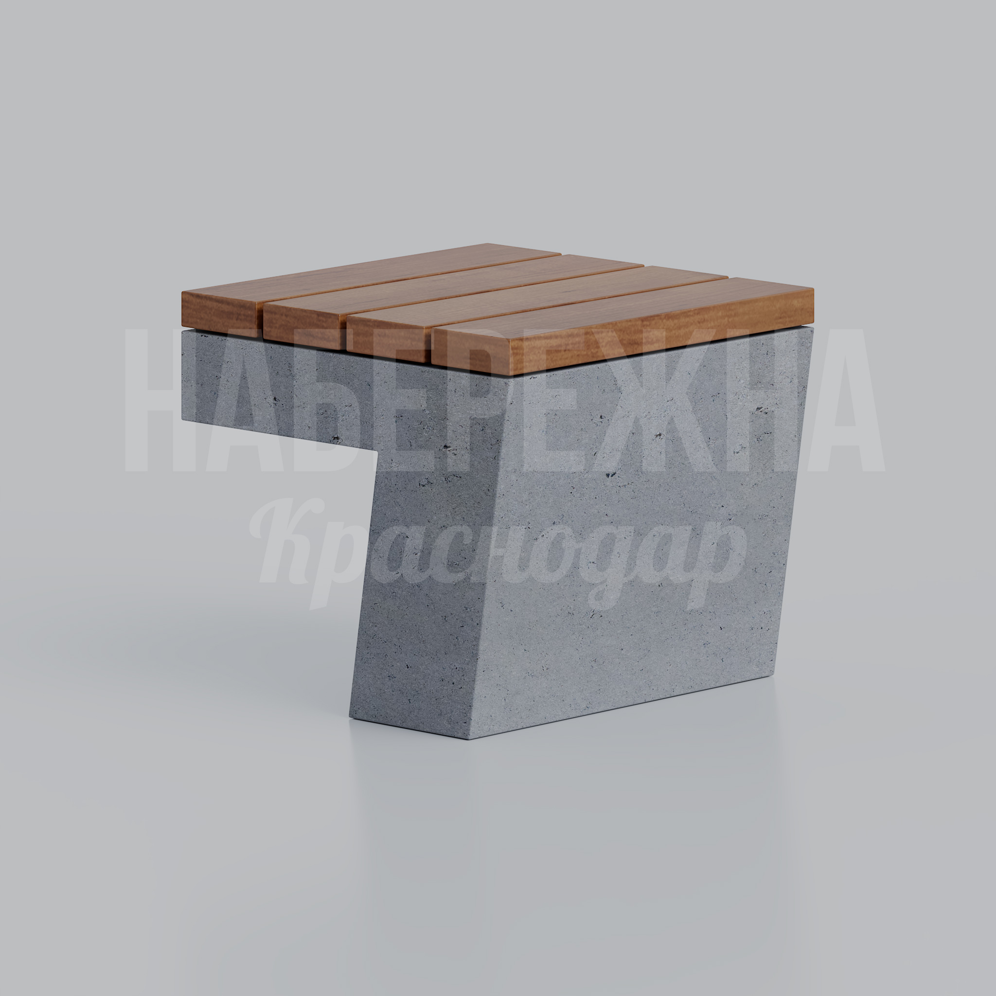 Сиденье Leclii 500x500x440 мм. MAF-22.467 Сиденье с комбинированной конструкцией и деревянным сидением, устойчивое к вандализму и погодным условиям.