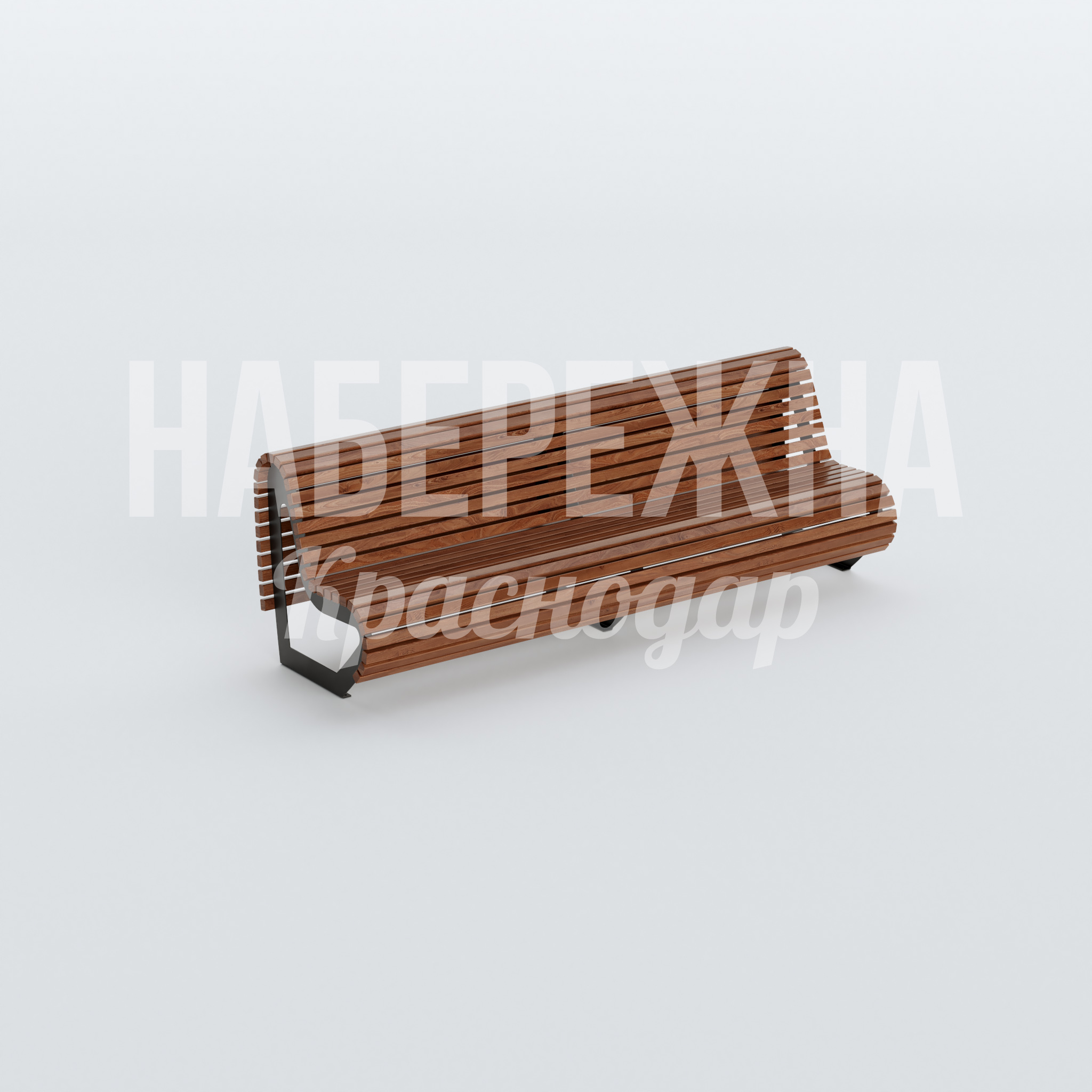 Скамейка Agcaa 950x3000x950 мм. MAF-22.506 Скамейка с деревянными планками и металлическим каркасом. Вместительная конструкция со спинкой для парков и площадей.