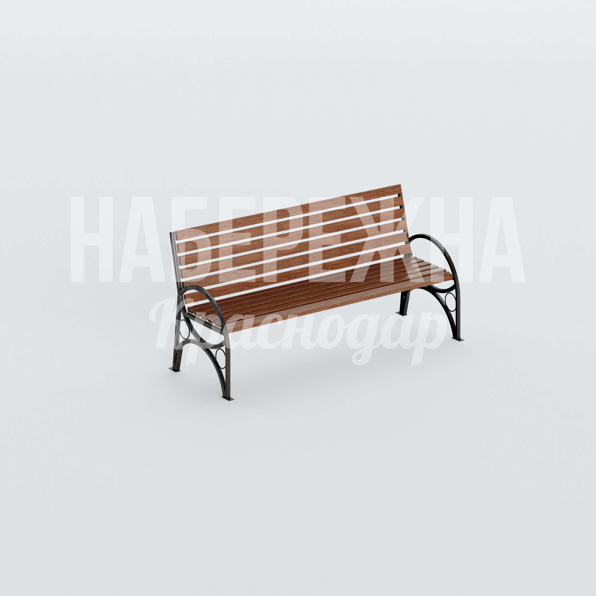 Скамейка Sibko 700x1865x880 мм. MAF-22.522 Скамейка с деревянными ламелями на чугунных опорах. Классический дизайн для парков и скверов. Выдерживает интенсивную эксплуатацию.