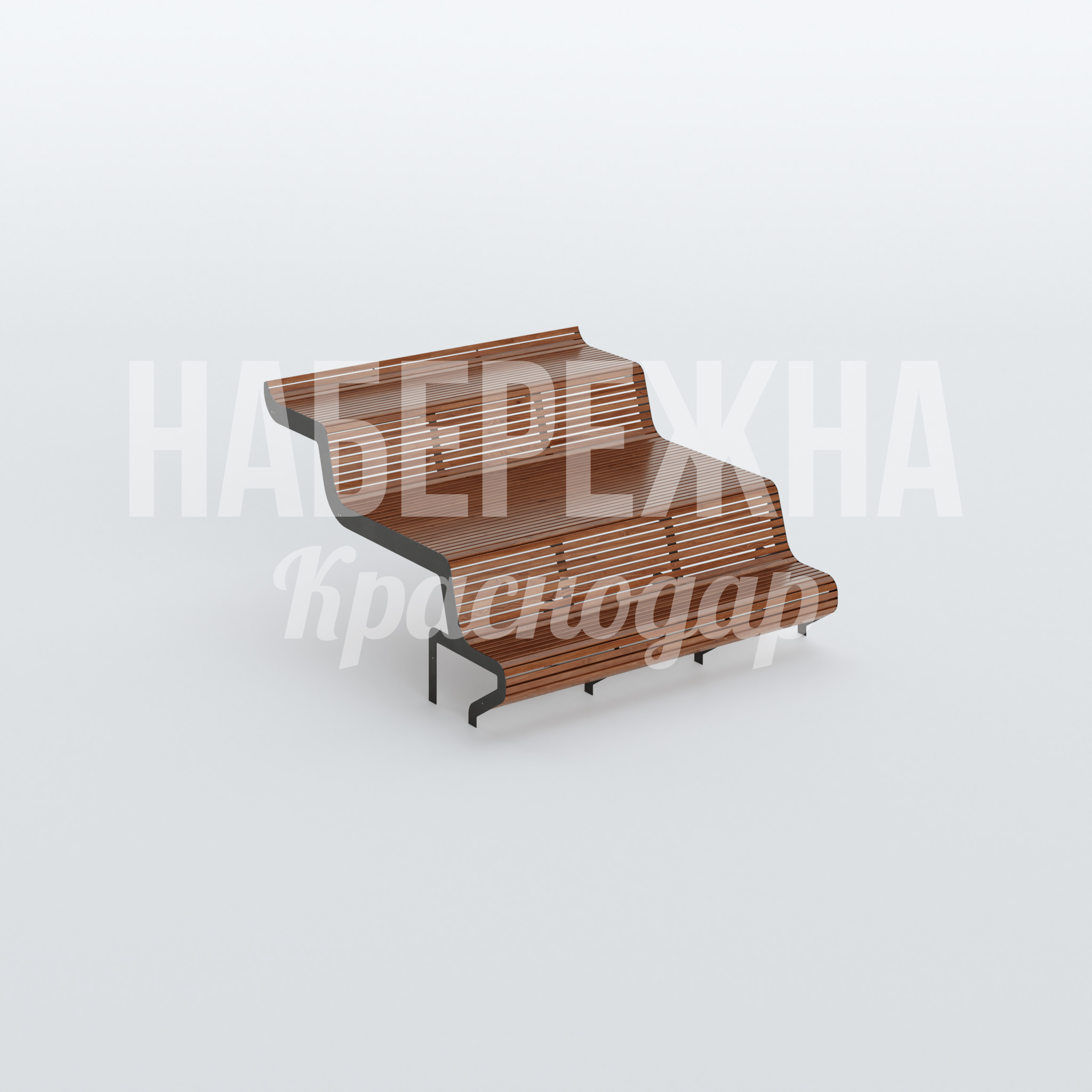 Скамейка Nauhta — купить, MAF-22.537 | Набережна Скамейка Nauhta 2750x2500x1460 мм. MAF-22.537 Скамейка каскадной формы с реечным сидением на три уровня. Выдерживает высокую нагрузку, подходит для парков и набережных.