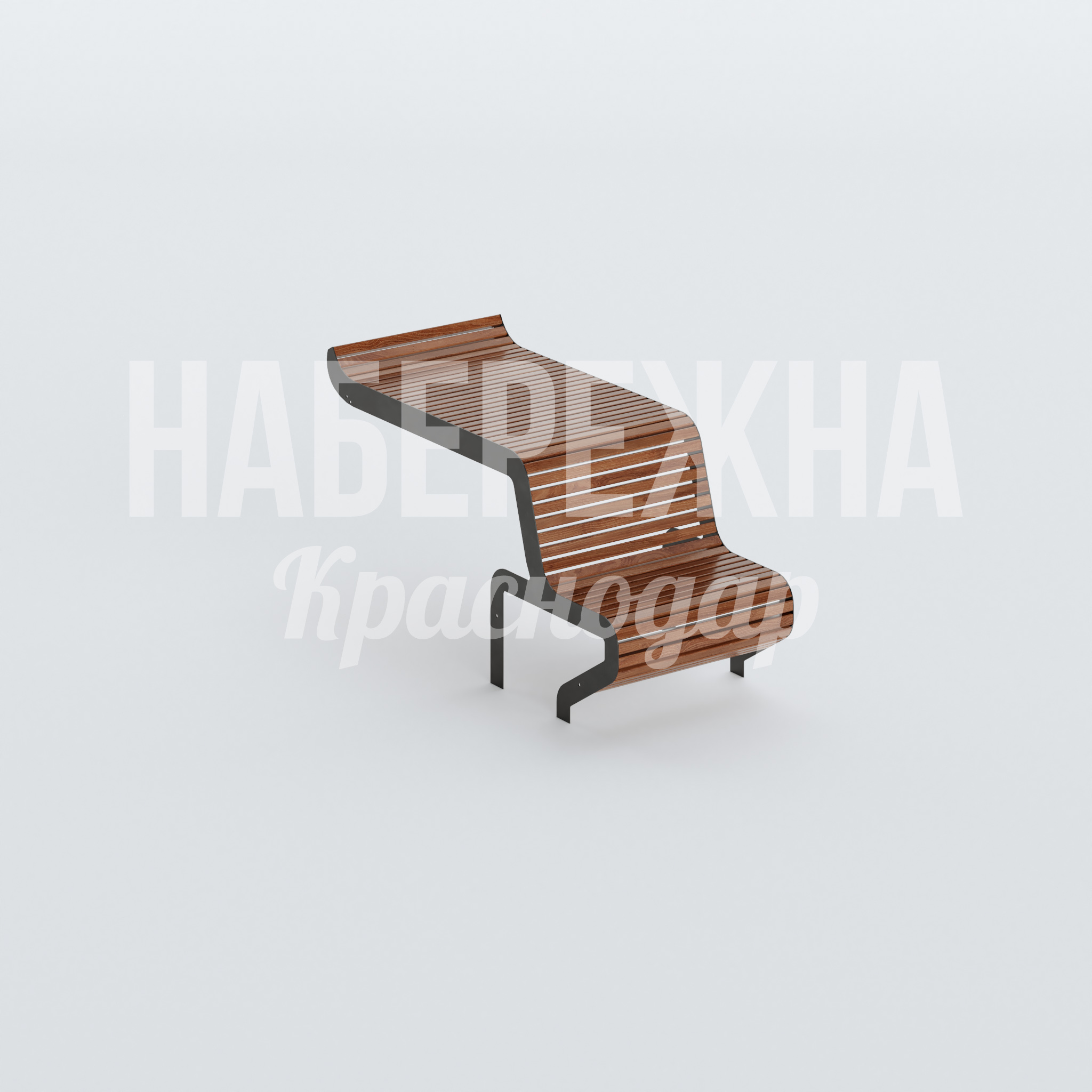 Сиденье Puyjim 800x1920x990 мм. MAF-22.541 Сиденье с навесом волнообразной формы. Металлокаркас с деревянными ламелями. Защита от солнца и осадков.