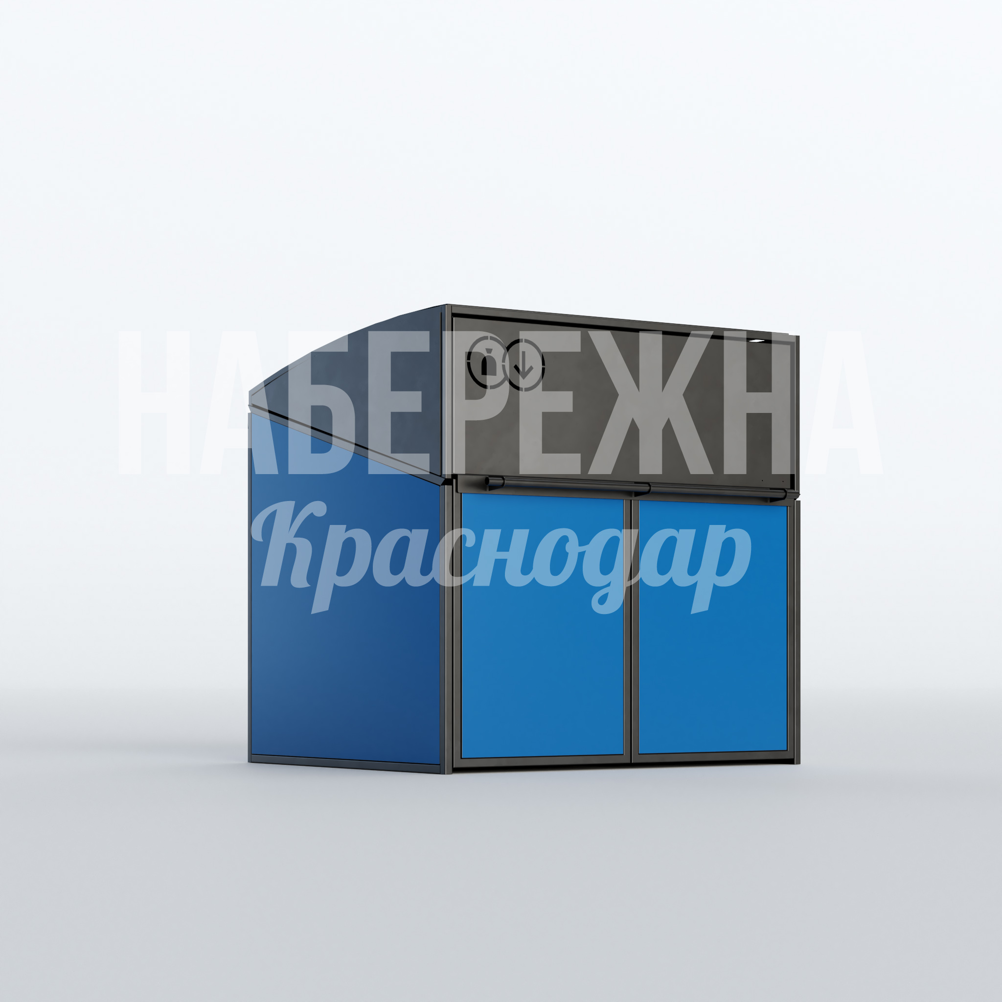Контейнерная площадка Idsi 1400x1530x1530 мм. MAF-22.581 Контейнерная площадка с откидной крышкой и боковыми дверцами для раздельного сбора отходов, устойчива к осадкам.
