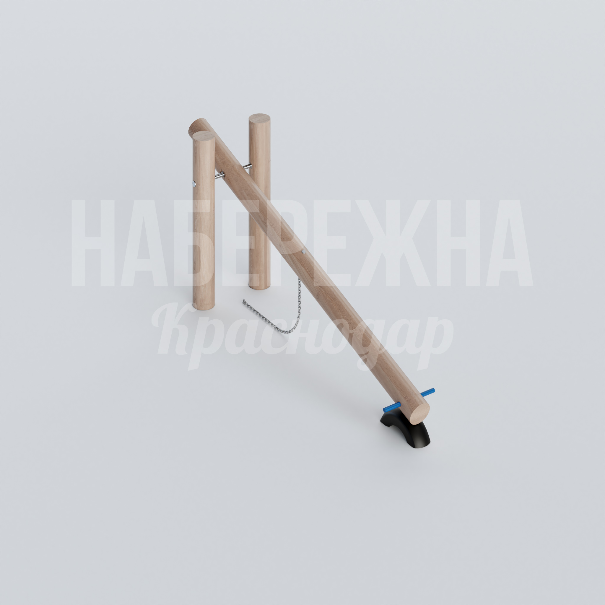 Качель Höc 800x3435x1525 мм. MAF-22.585 Качель для детских площадок с деревянным сиденьем и металлическим каркасом, выдерживает активное использование.
