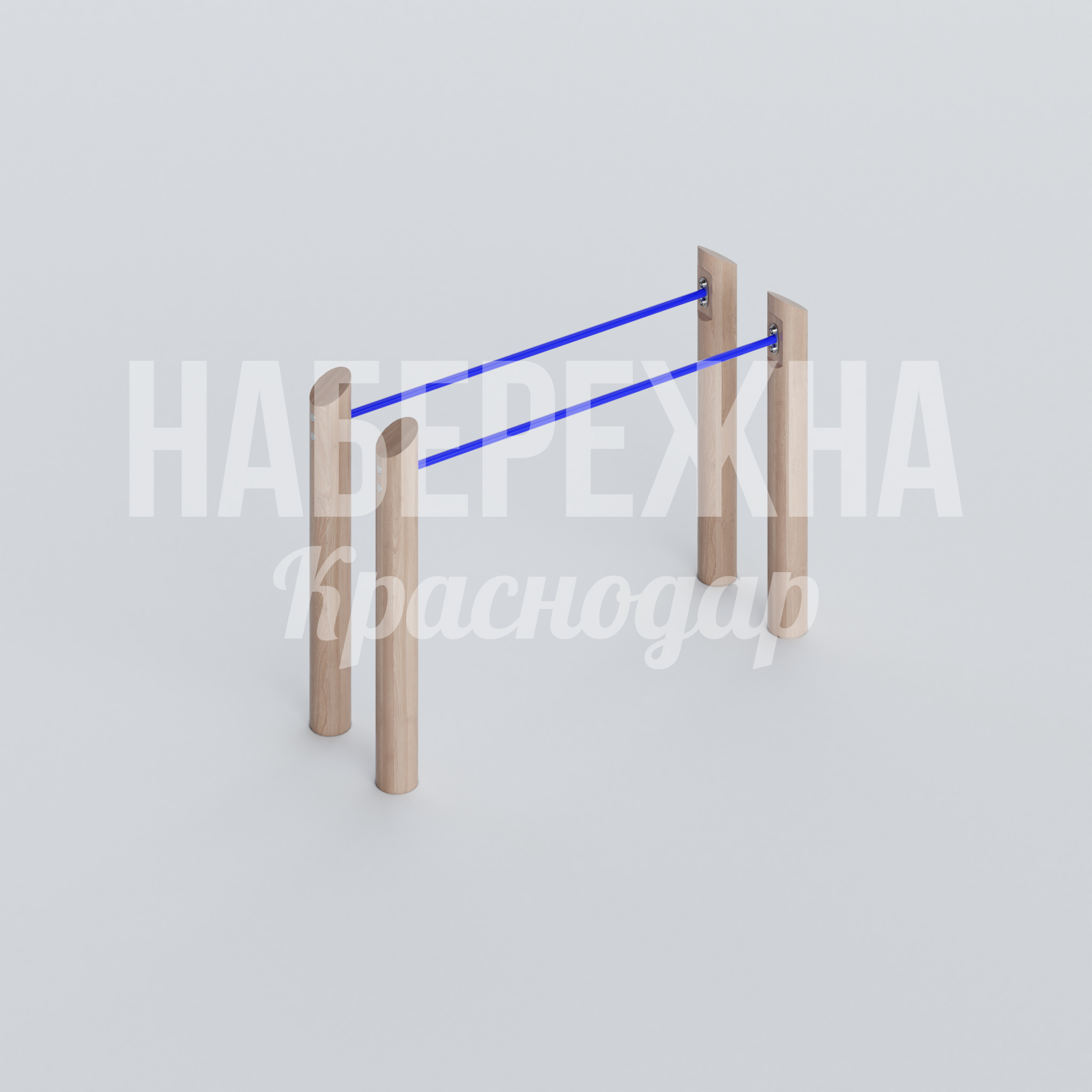 Брусья Kuyda 700x2250x1500 мм. MAF-22.586 Брусья для воркаута с деревянными перекладинами. Антивандальное покрытие металла. Для спортплощадок и парков.